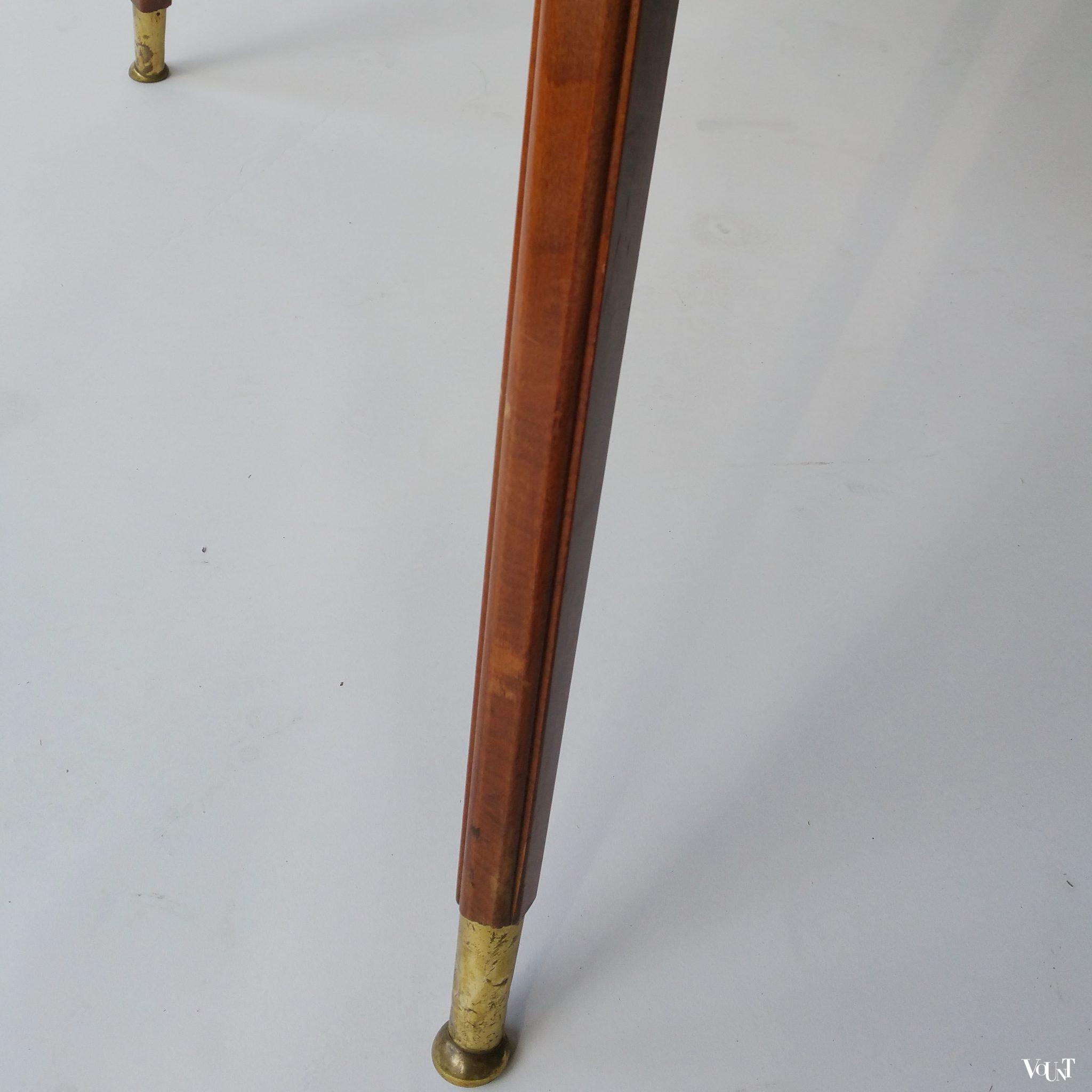 Jaren '50 salontafel met leren tafelblad