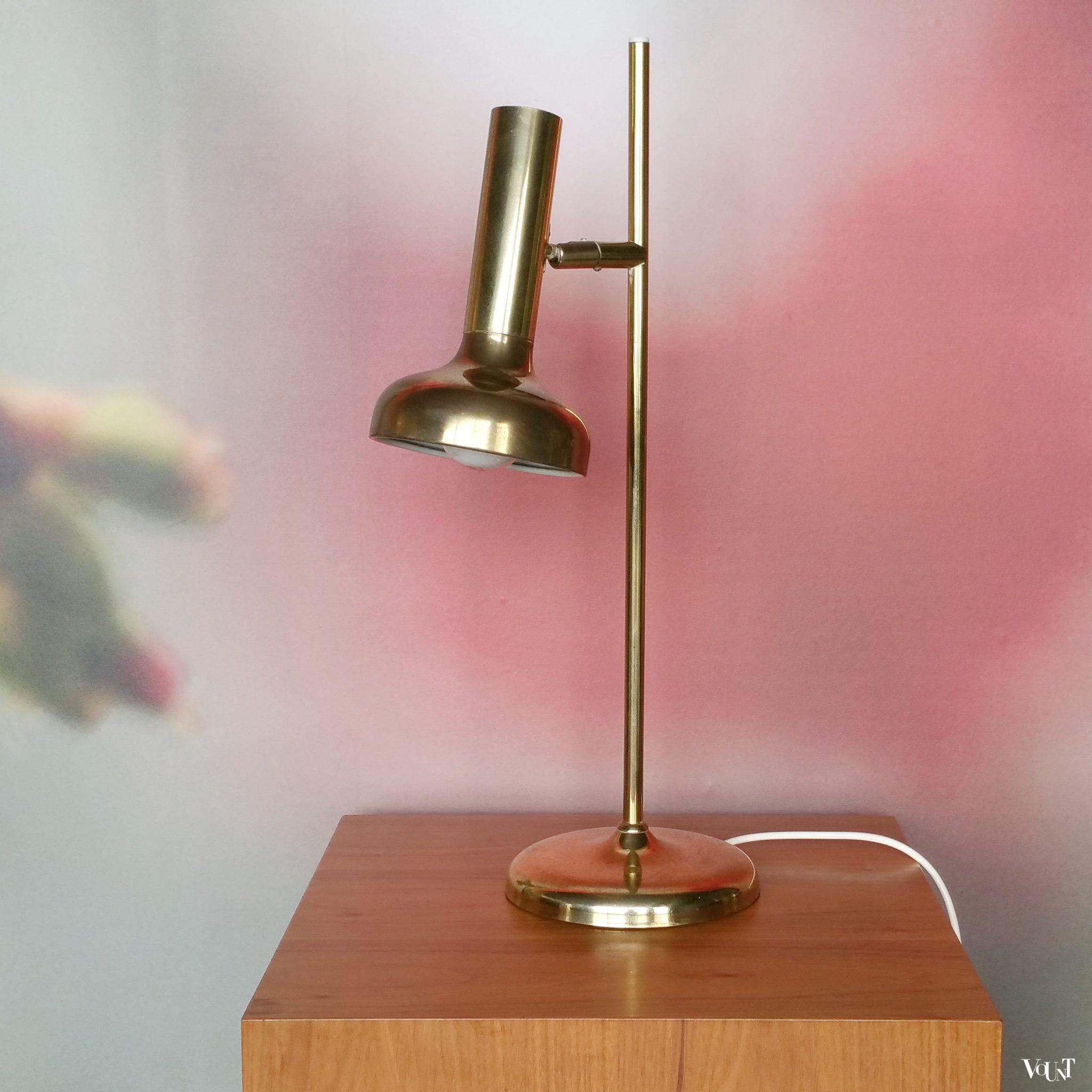 Vintage messing tafellamp, Koch & Lowy OMI (VS), jaren '60