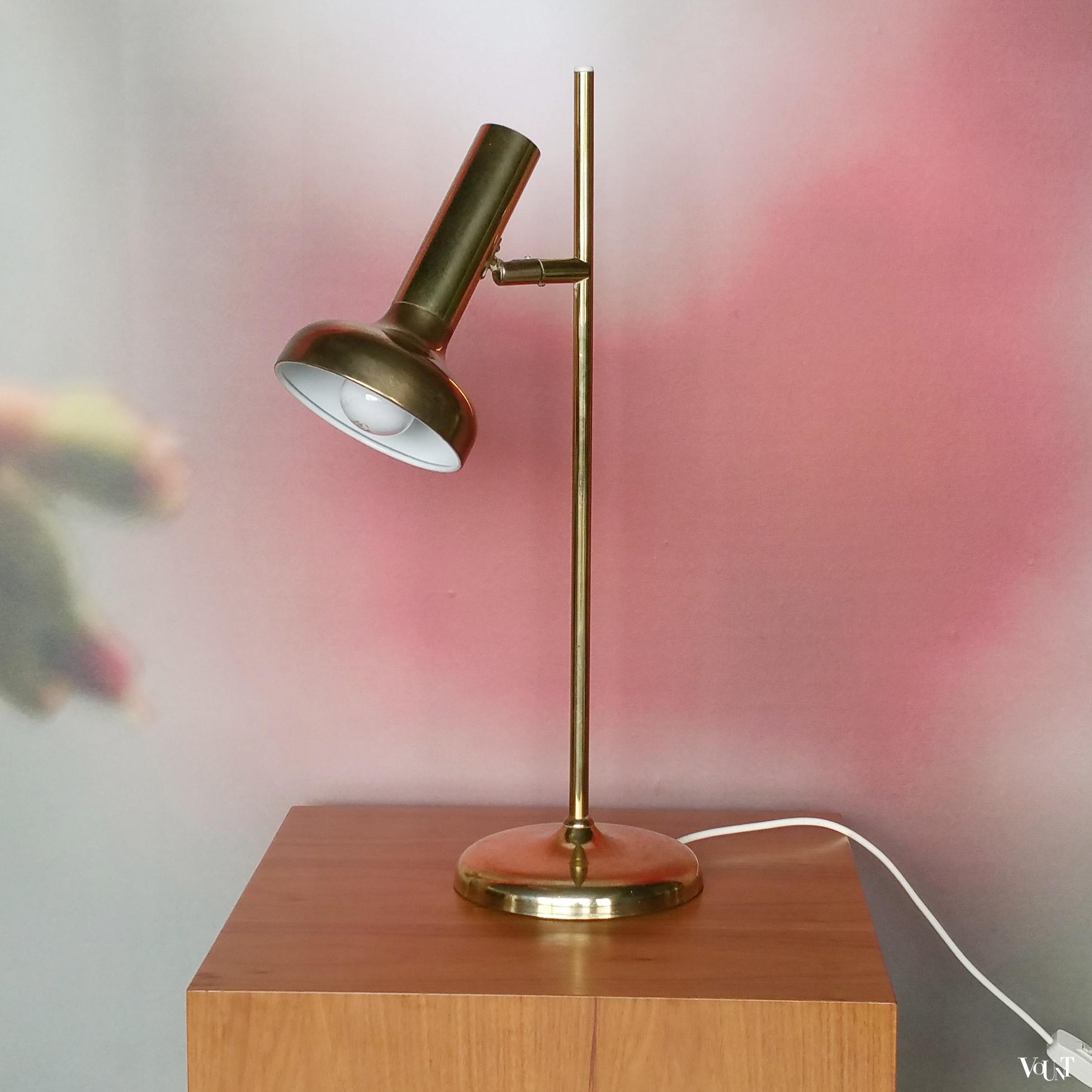 Vintage messing tafellamp, Koch & Lowy OMI (VS), jaren '60
