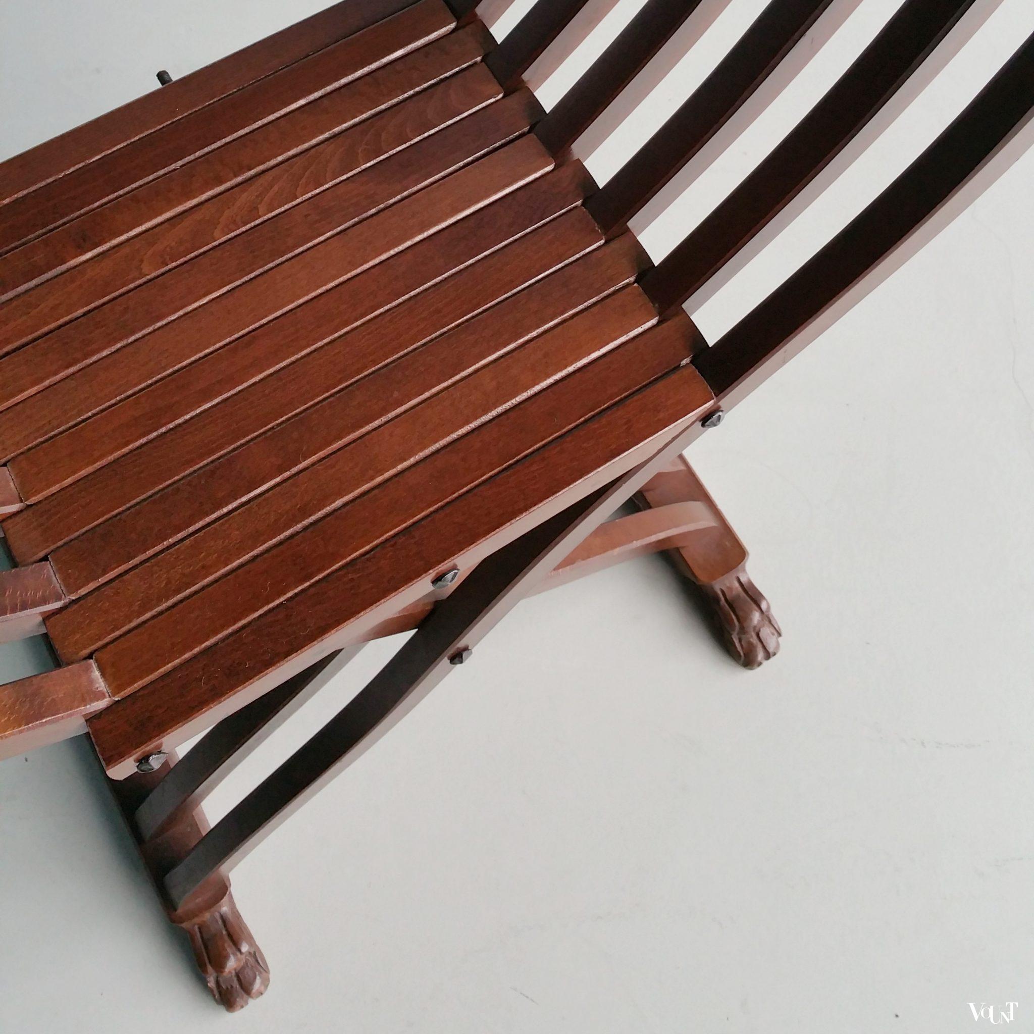 Curulische of savonarola stoel met Perzische tas, jaren '70