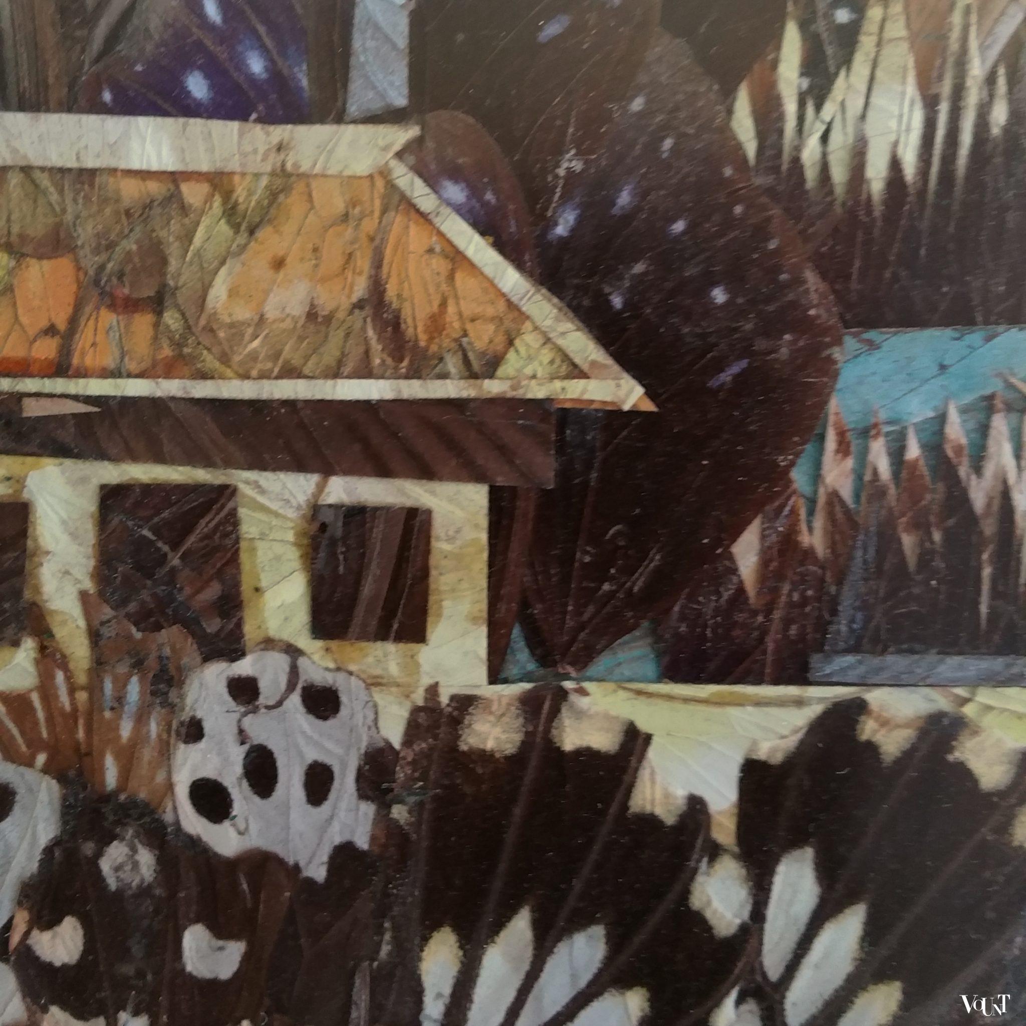 Vintage Aziatische wanddecoratie met vlinders