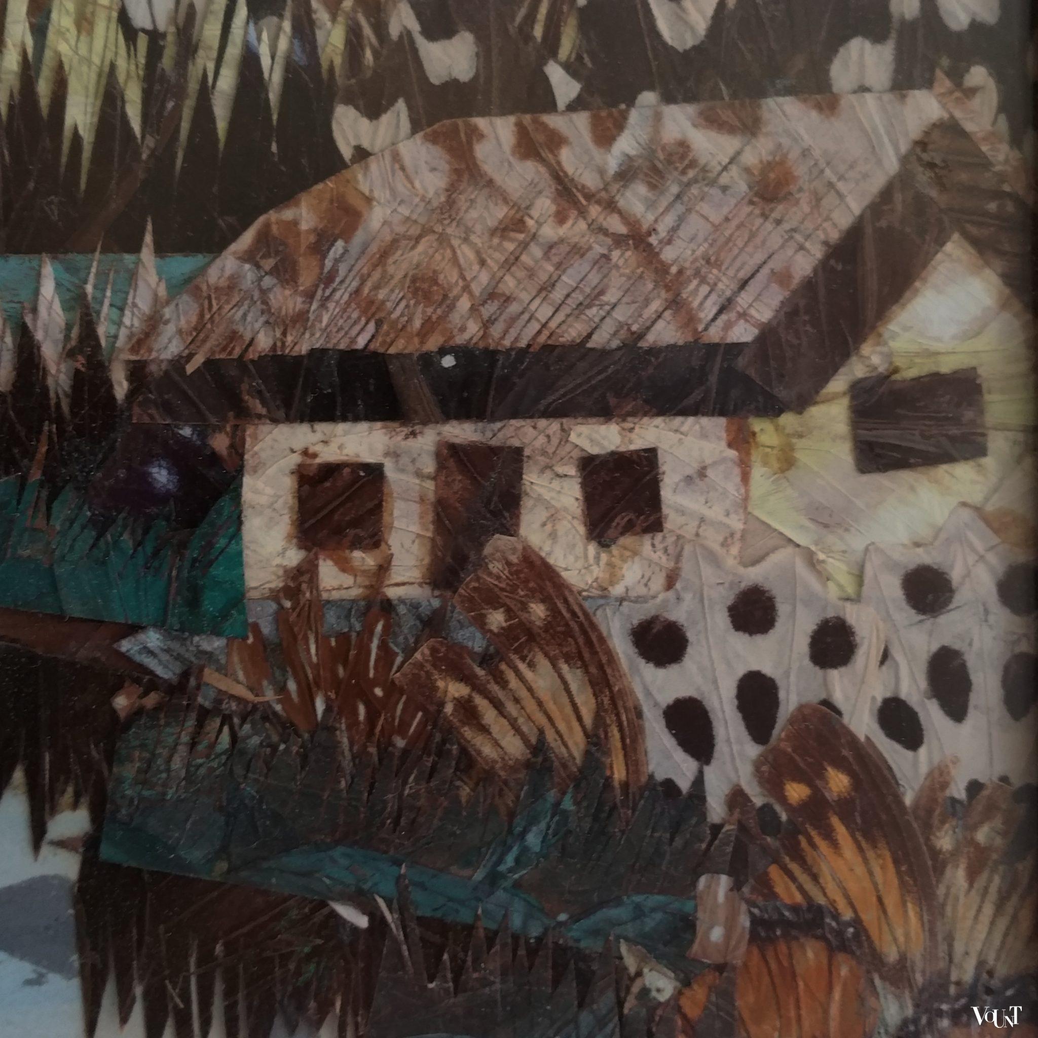 Vintage Aziatische wanddecoratie met vlinders