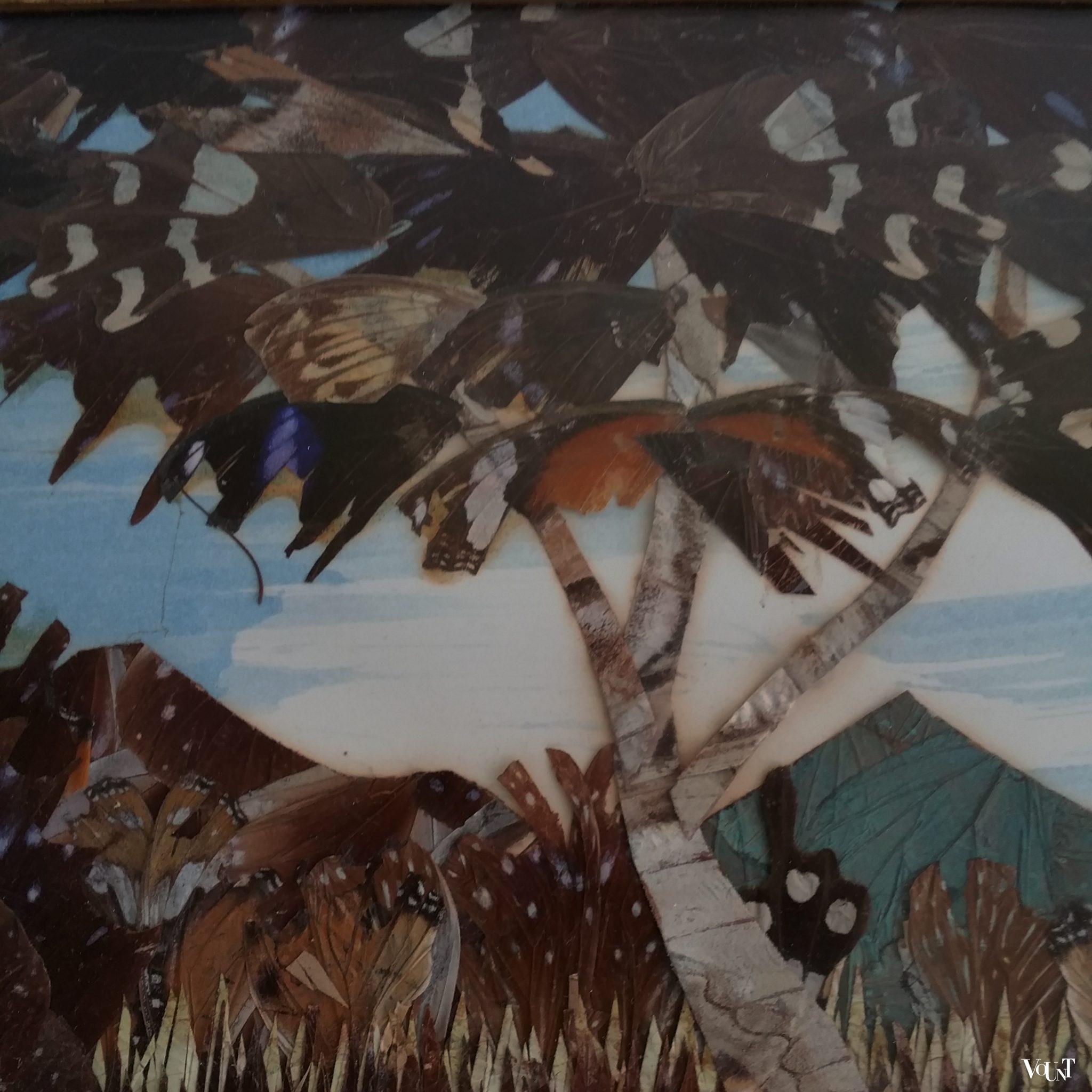 Vintage Aziatische wanddecoratie met vlinders