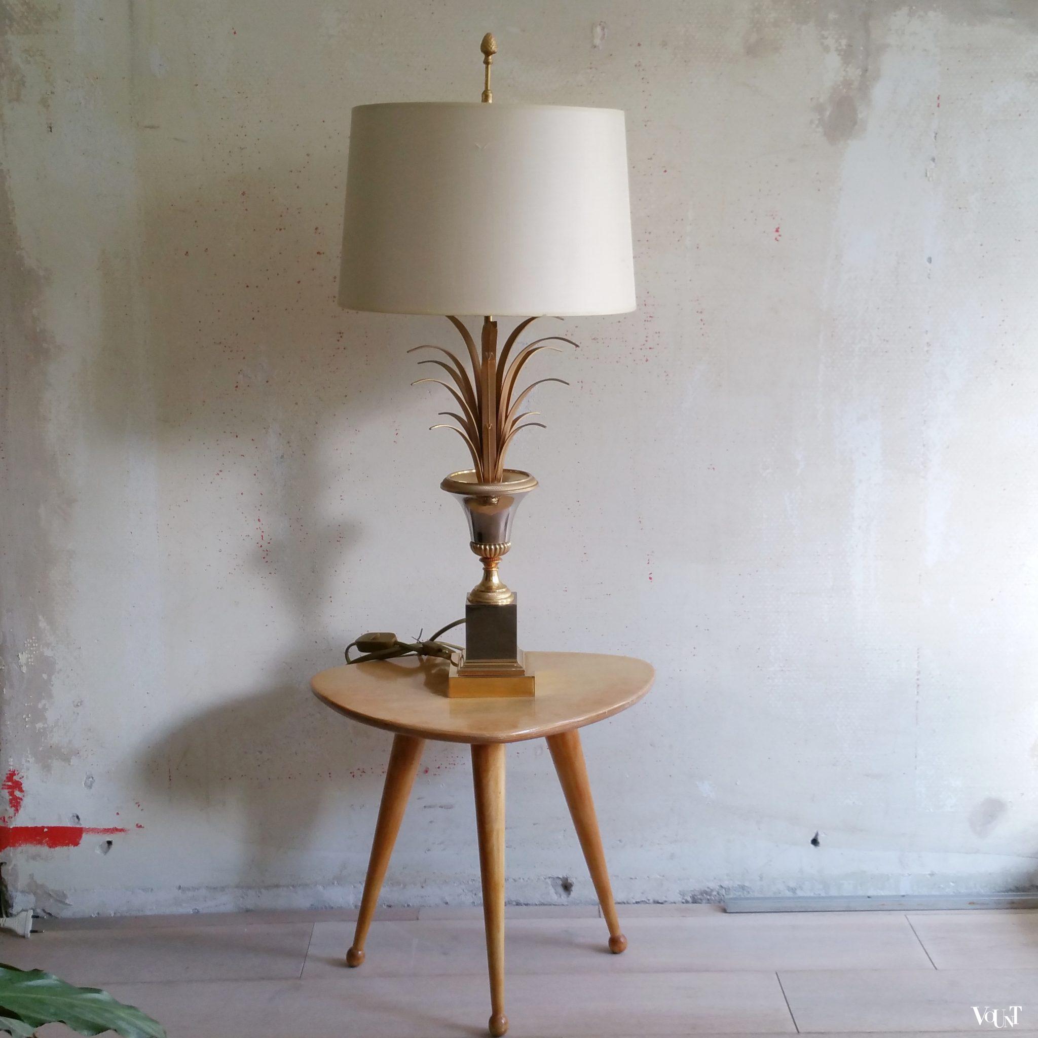 Grote vintage ananaslamp / pineapple leaf lamp Boulanger, België, jaren '70