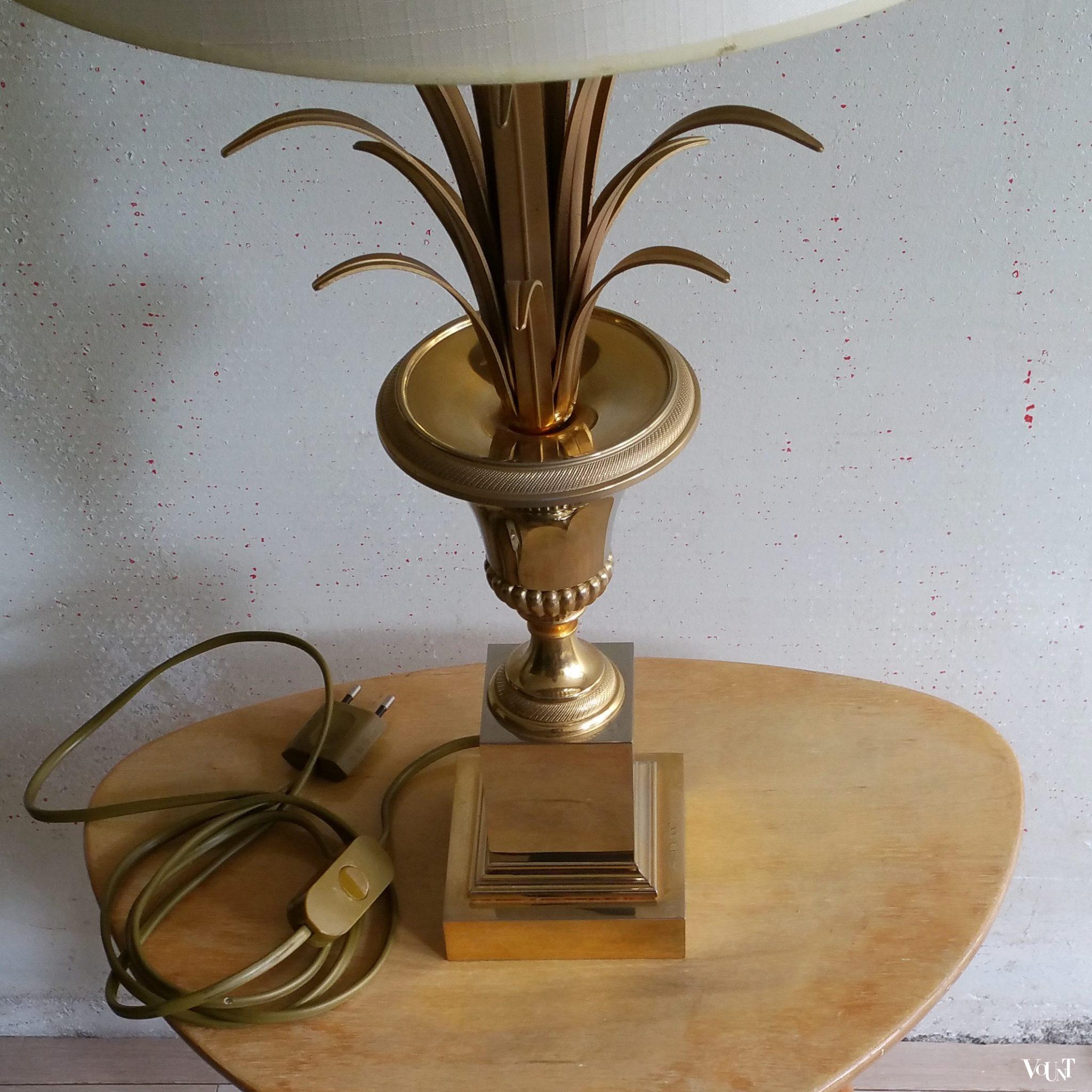 Grote vintage ananaslamp / pineapple leaf lamp Boulanger, België, jaren '70