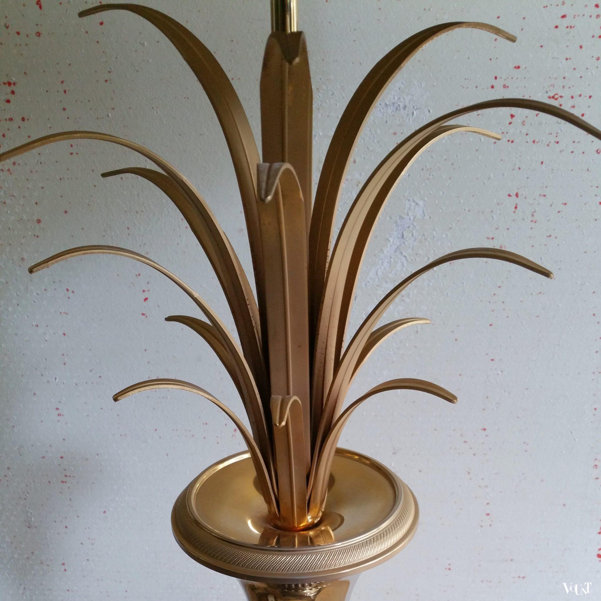 Grote vintage ananaslamp / pineapple leaf lamp Boulanger, België, jaren '70