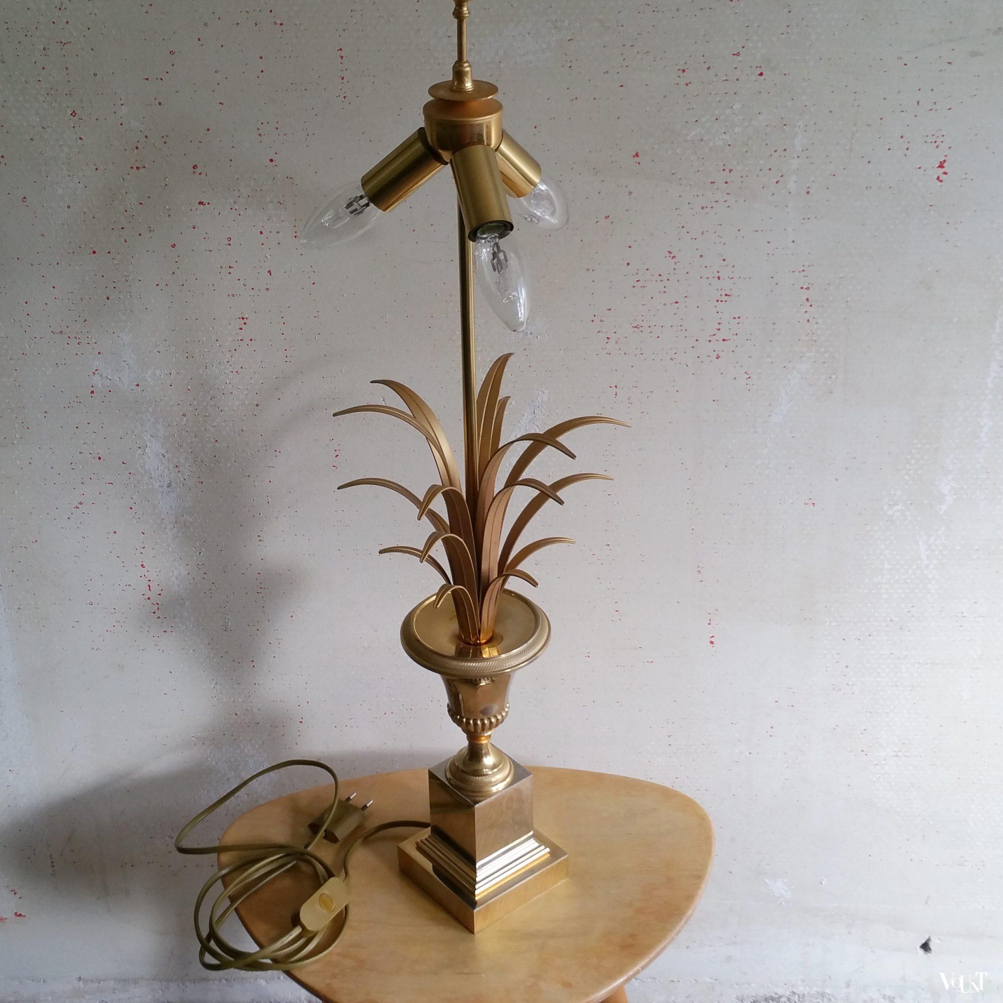 Grote vintage ananaslamp / pineapple leaf lamp Boulanger, België, jaren '70