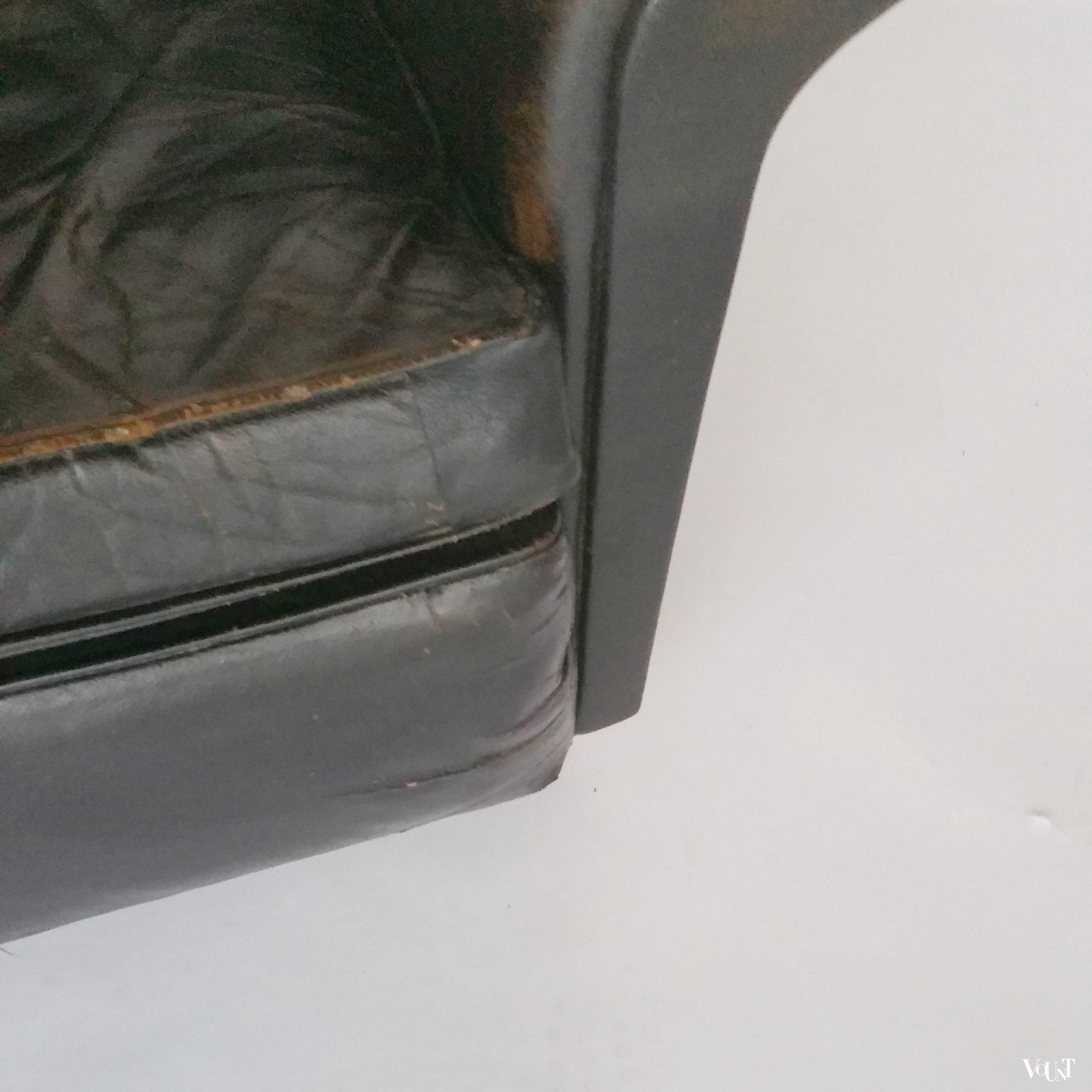 Engelse vintage leren fauteuil, jaren '60