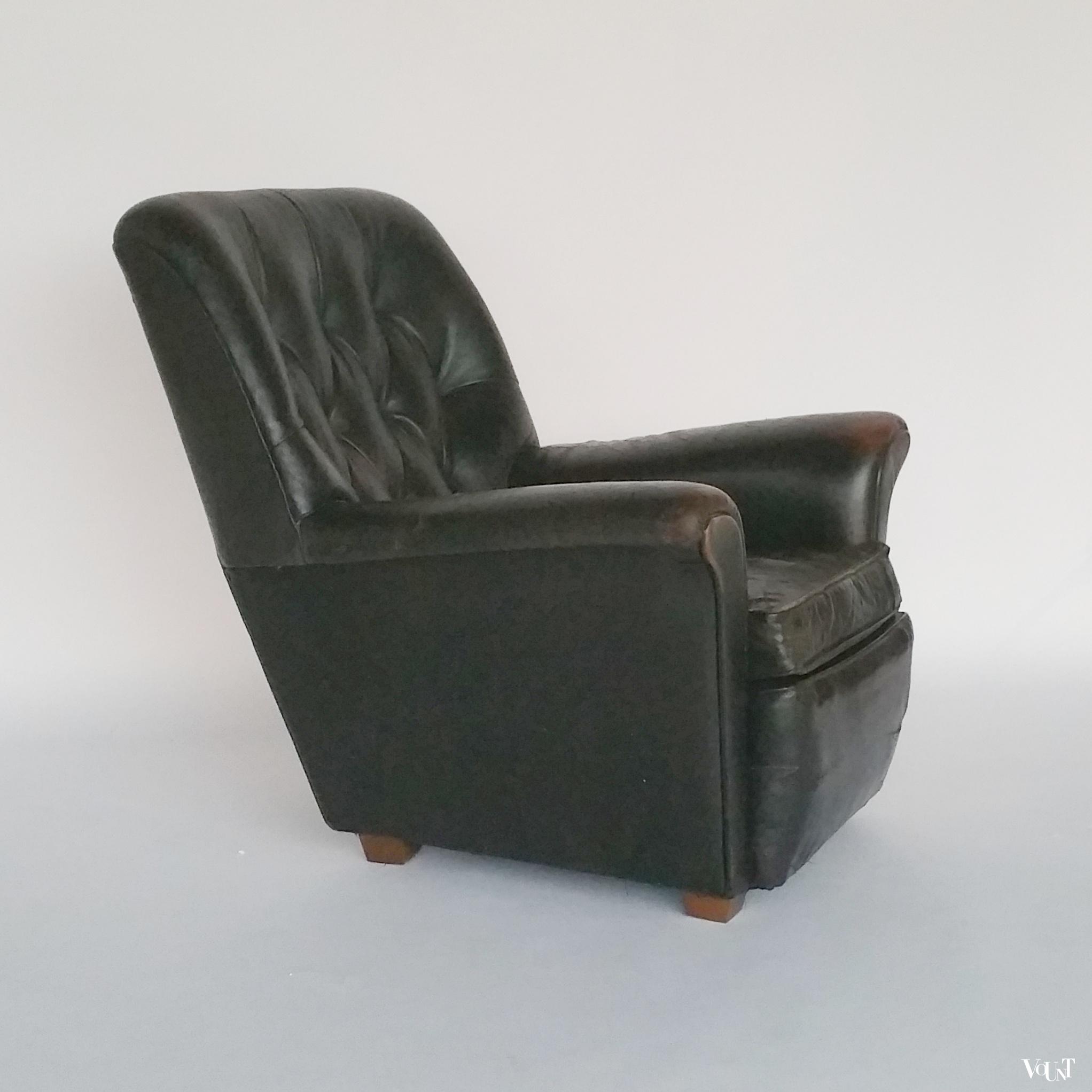 Engelse vintage leren fauteuil, jaren '60