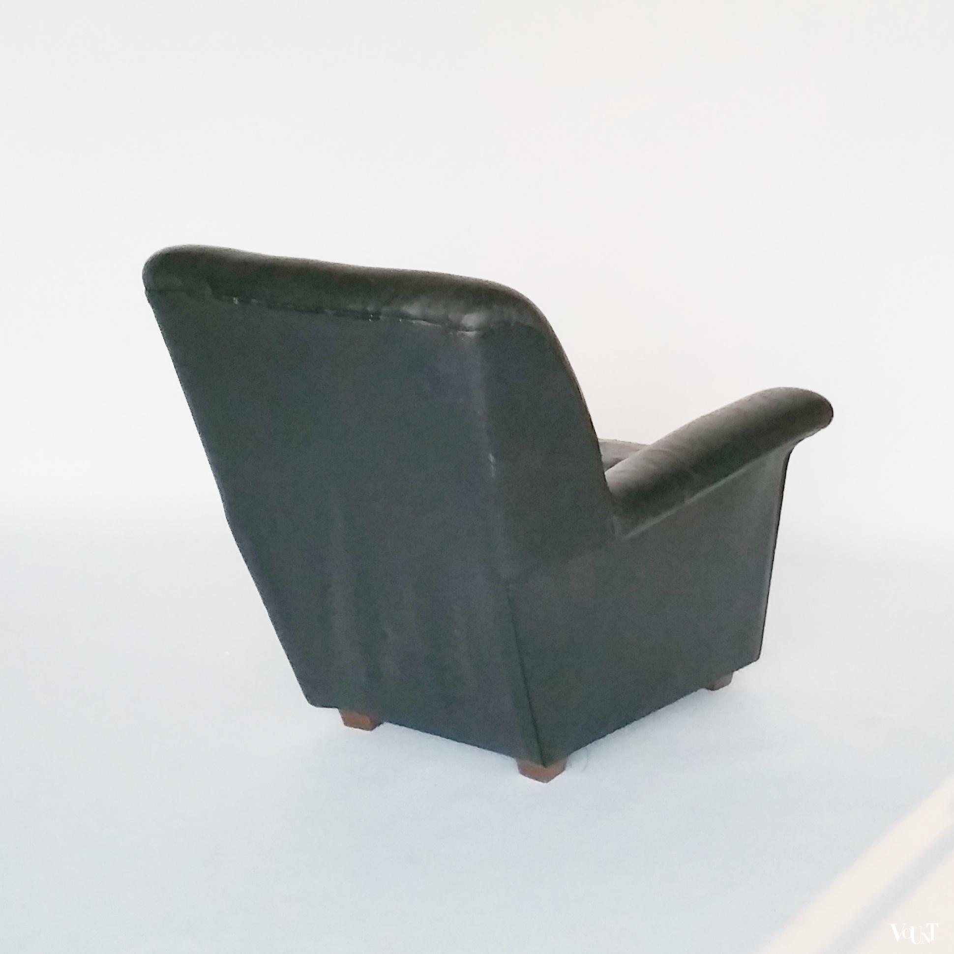 Engelse vintage leren fauteuil, jaren '60