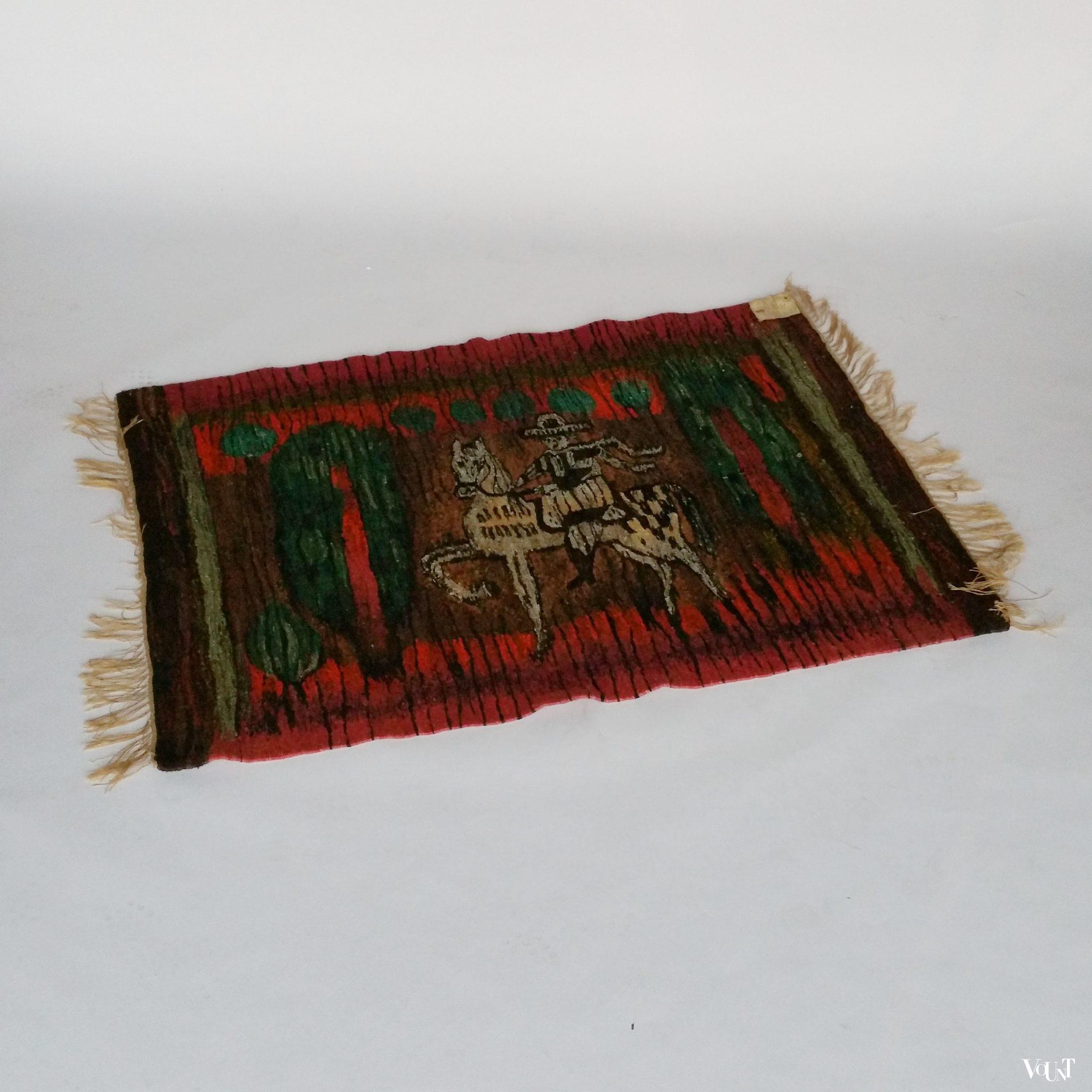 Poolse kelim met paard en ruiter, jaren '60/'70