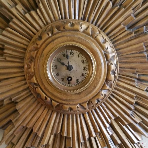 Antieke "gouden" houten zonneklok, ca. 1900