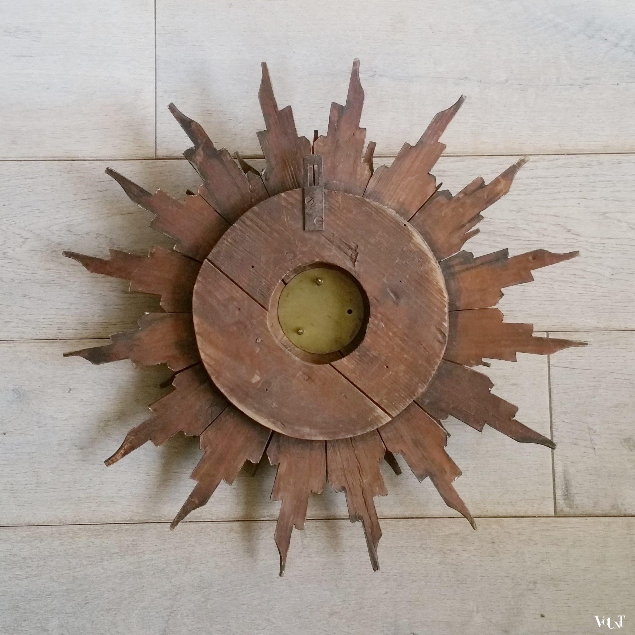 Antieke "gouden" houten zonneklok, ca. 1900