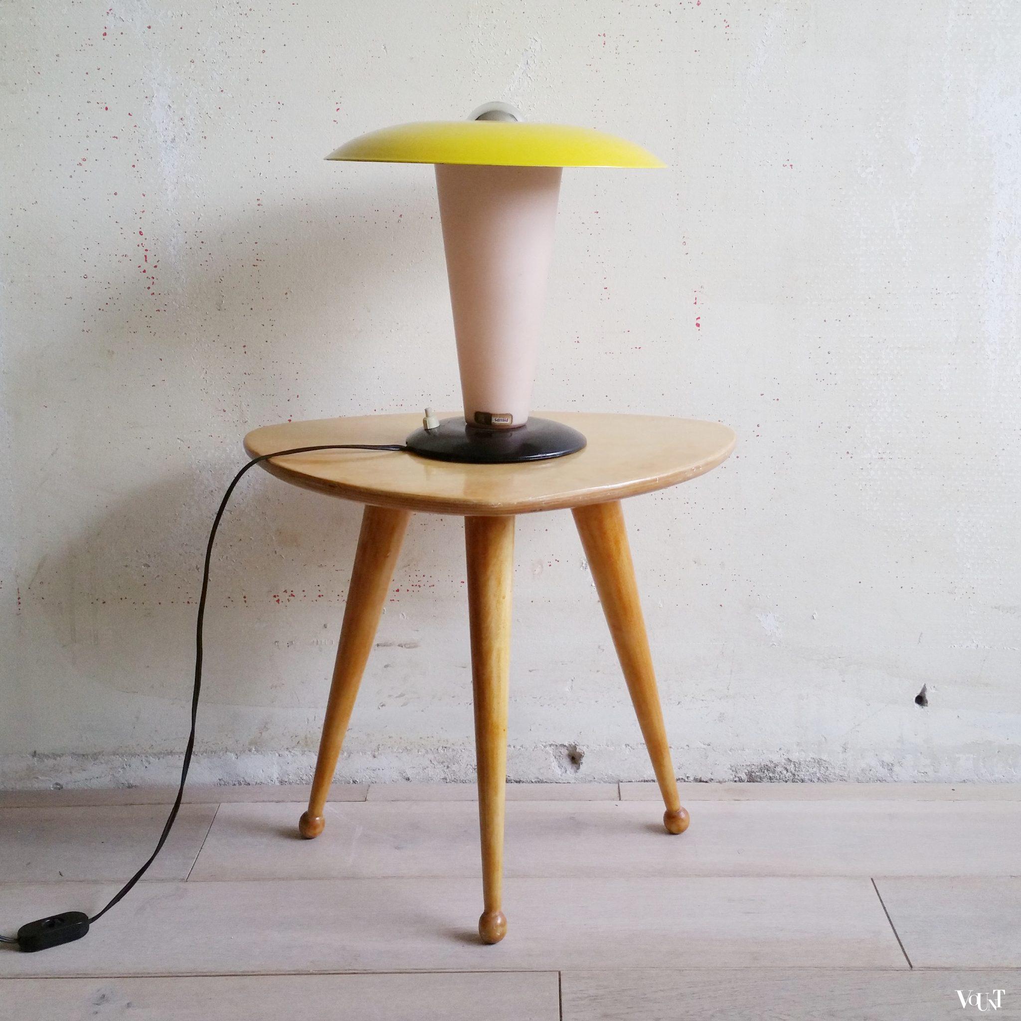Philips tafellamp met gele kap, Louis Kalff, jaren '50