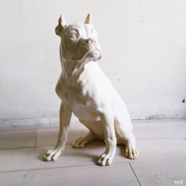Vintage sculptuur van hond, A. Santini, jaren ‘60/’70