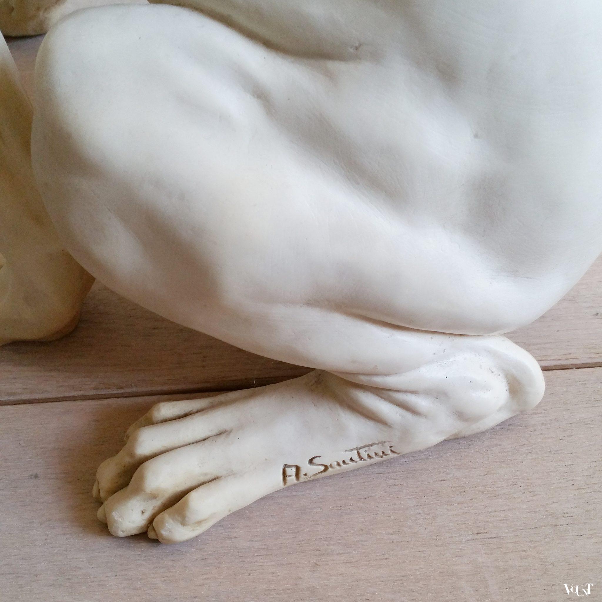 Vintage sculptuur van hond, A. Santini, jaren ‘60/’70