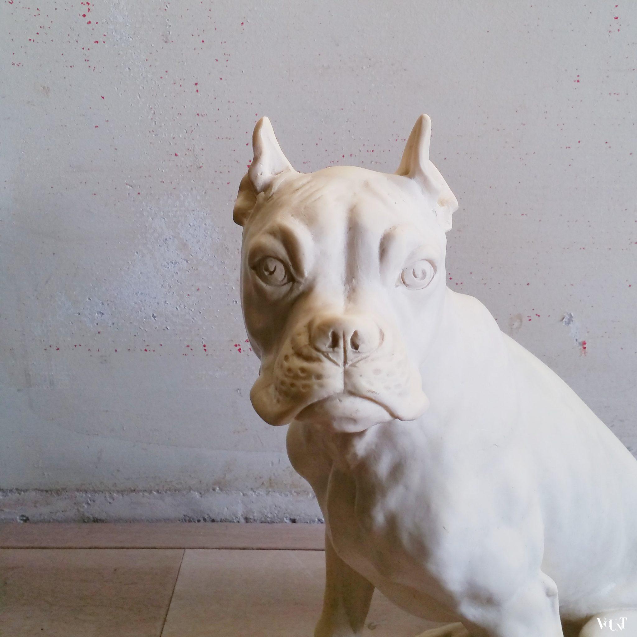 Vintage sculptuur van hond, A. Santini, jaren ‘60/’70