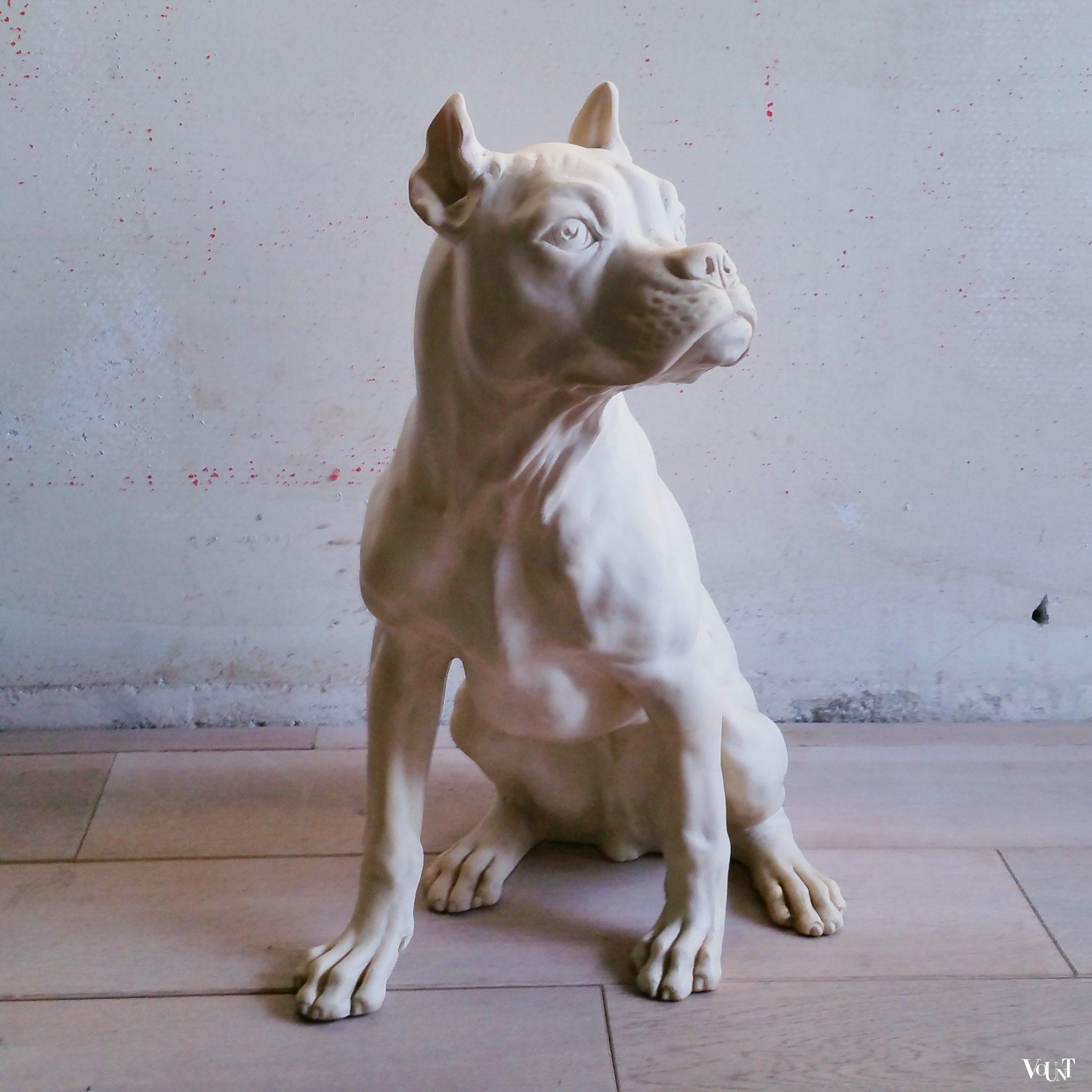 Vintage sculptuur van hond, A. Santini, jaren ‘60/’70