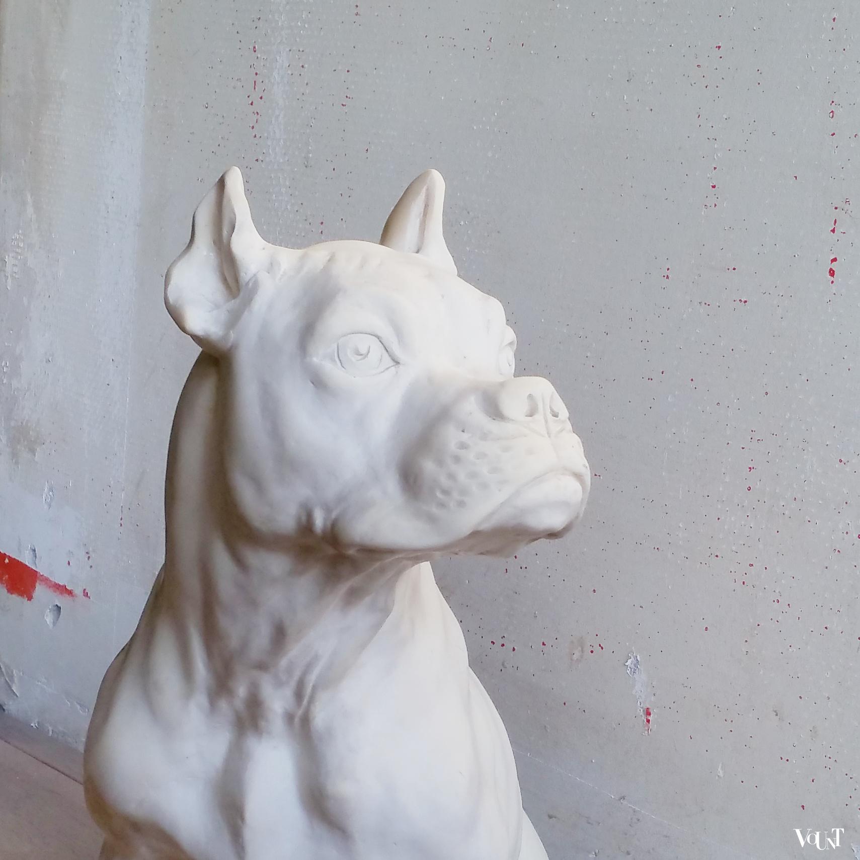 Vintage sculptuur van hond, A. Santini, jaren ‘60/’70