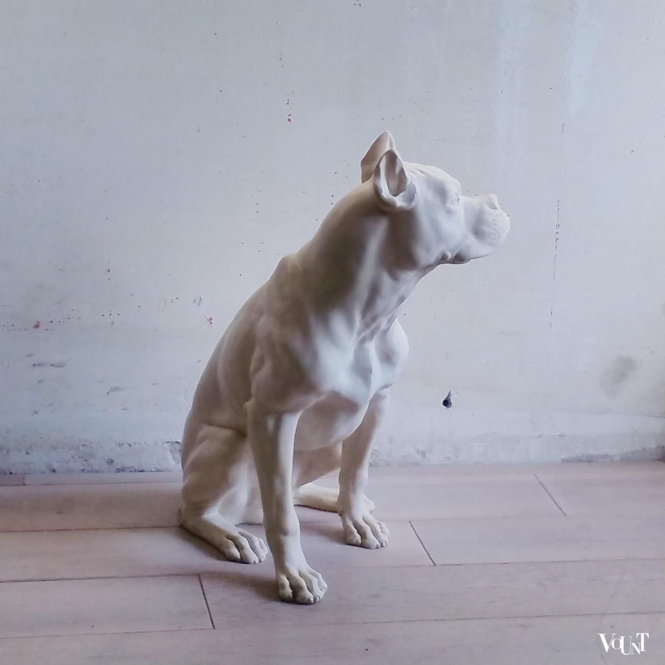 Vintage sculptuur van hond, A. Santini, jaren ‘60/’70