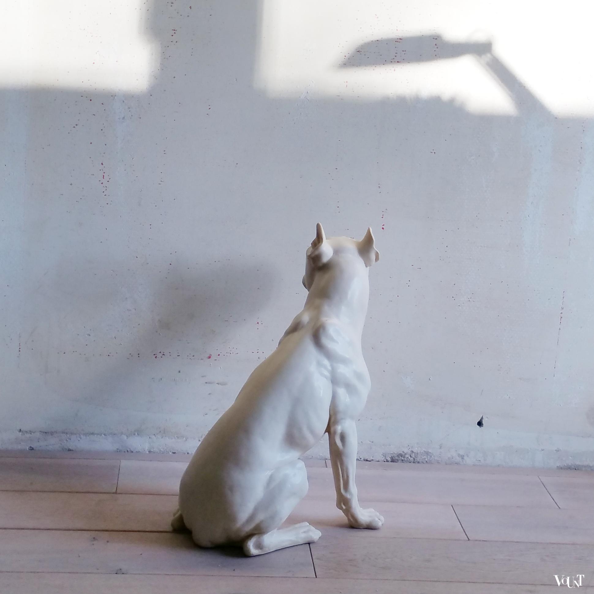 Vintage sculptuur van hond, A. Santini, jaren ‘60/’70