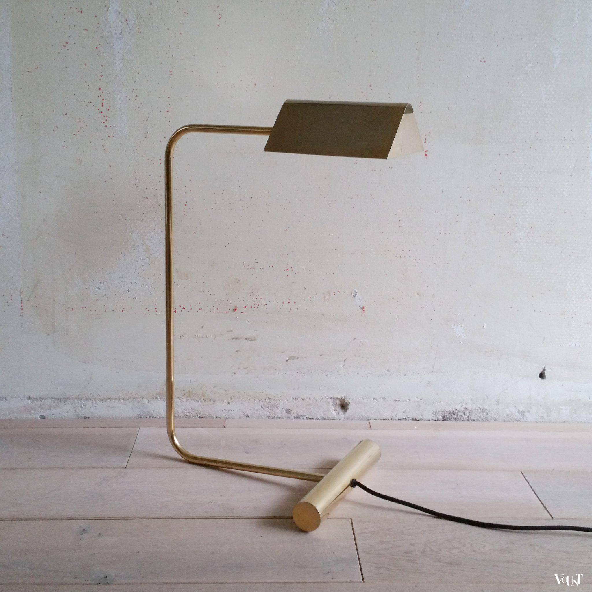 Verstelbare messing tafellamp met 2 fittingen, jaren '70