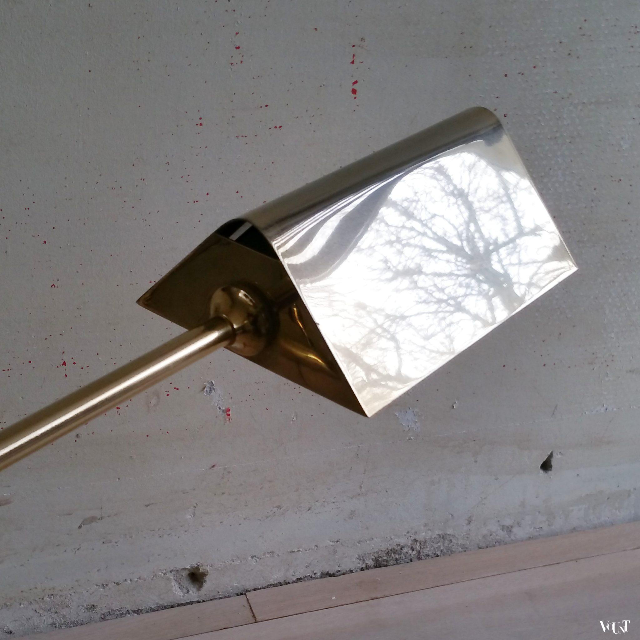 Verstelbare messing tafellamp met 2 fittingen, jaren '70