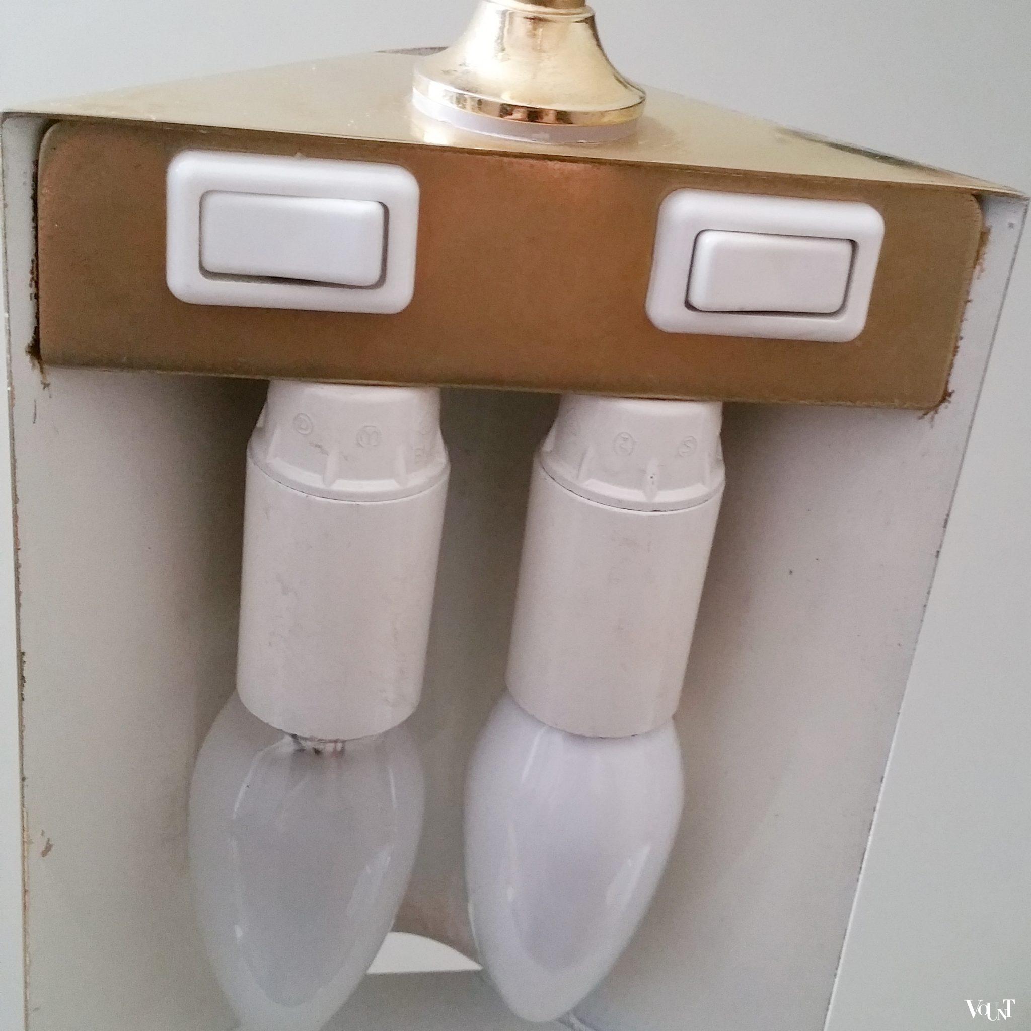 Verstelbare messing tafellamp met 2 fittingen, jaren '70