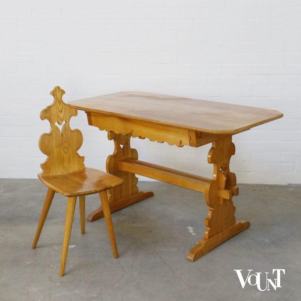 Vintage grenen tafel, jaren '70