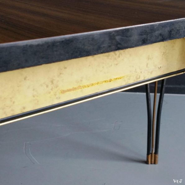 Uitschuifbare tafel met metalen poten, jaren '50/'60
