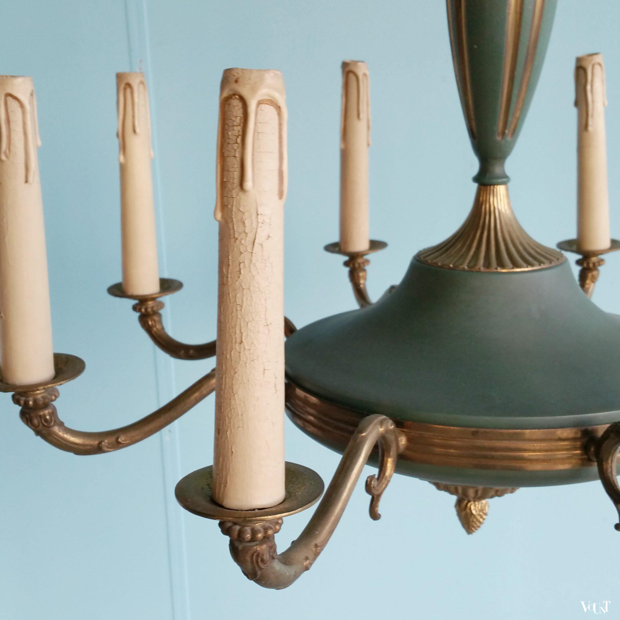 Midcentury achtarmige empire-stijl hanglamp