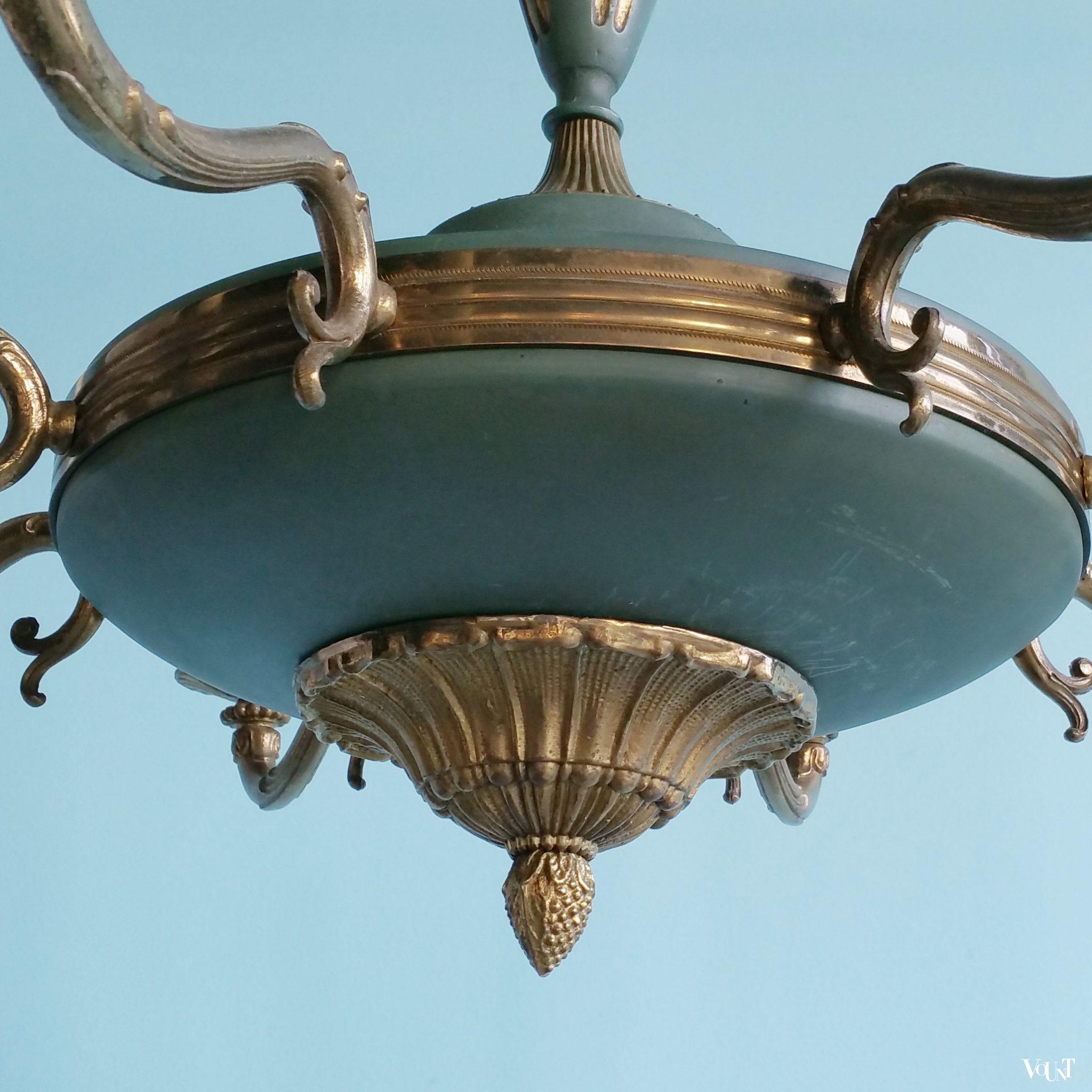 Midcentury achtarmige empire-stijl hanglamp