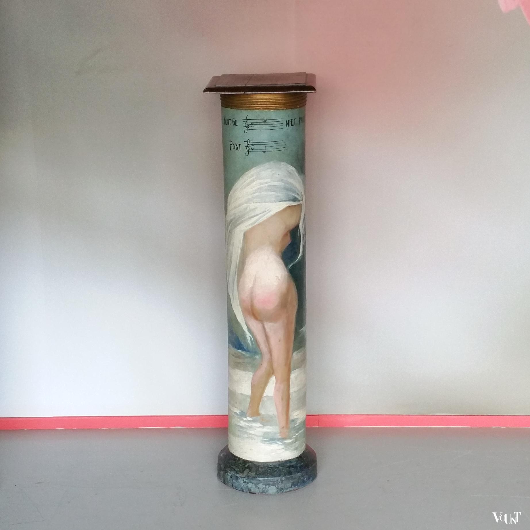 Vintage pied de stalle met schildering