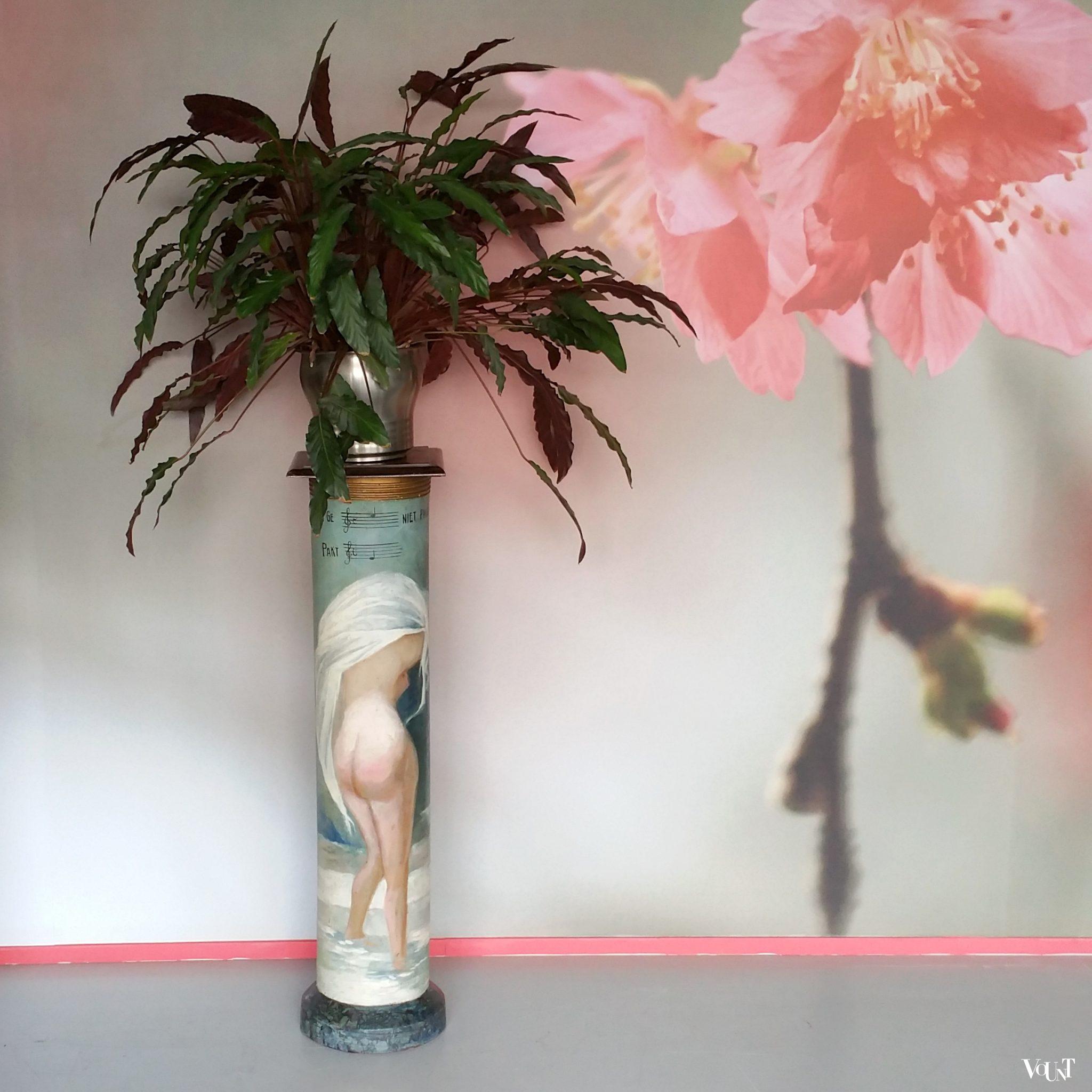 Vintage pied de stalle met schildering