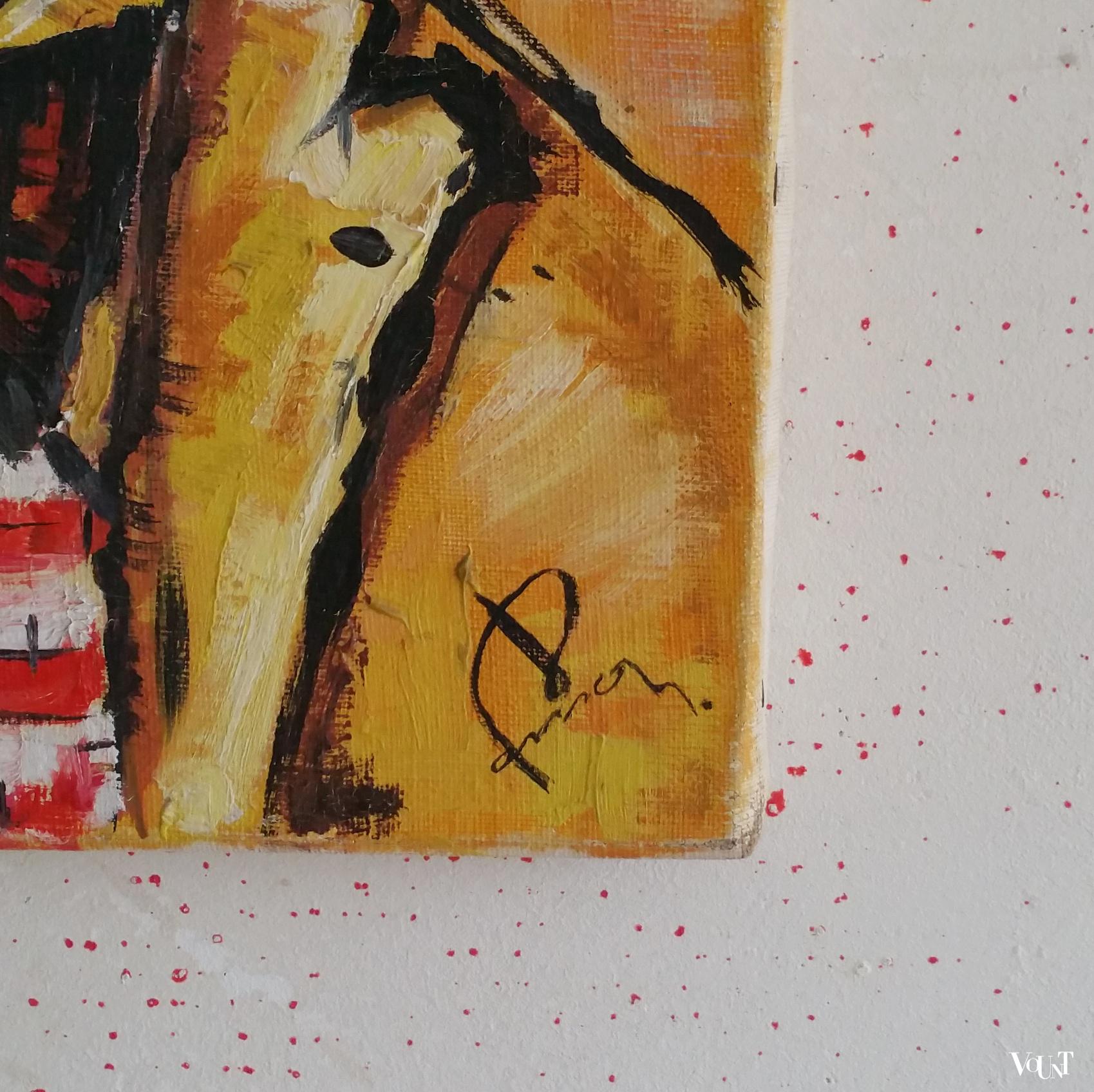 Olieverfschilderij clown, jaren '60