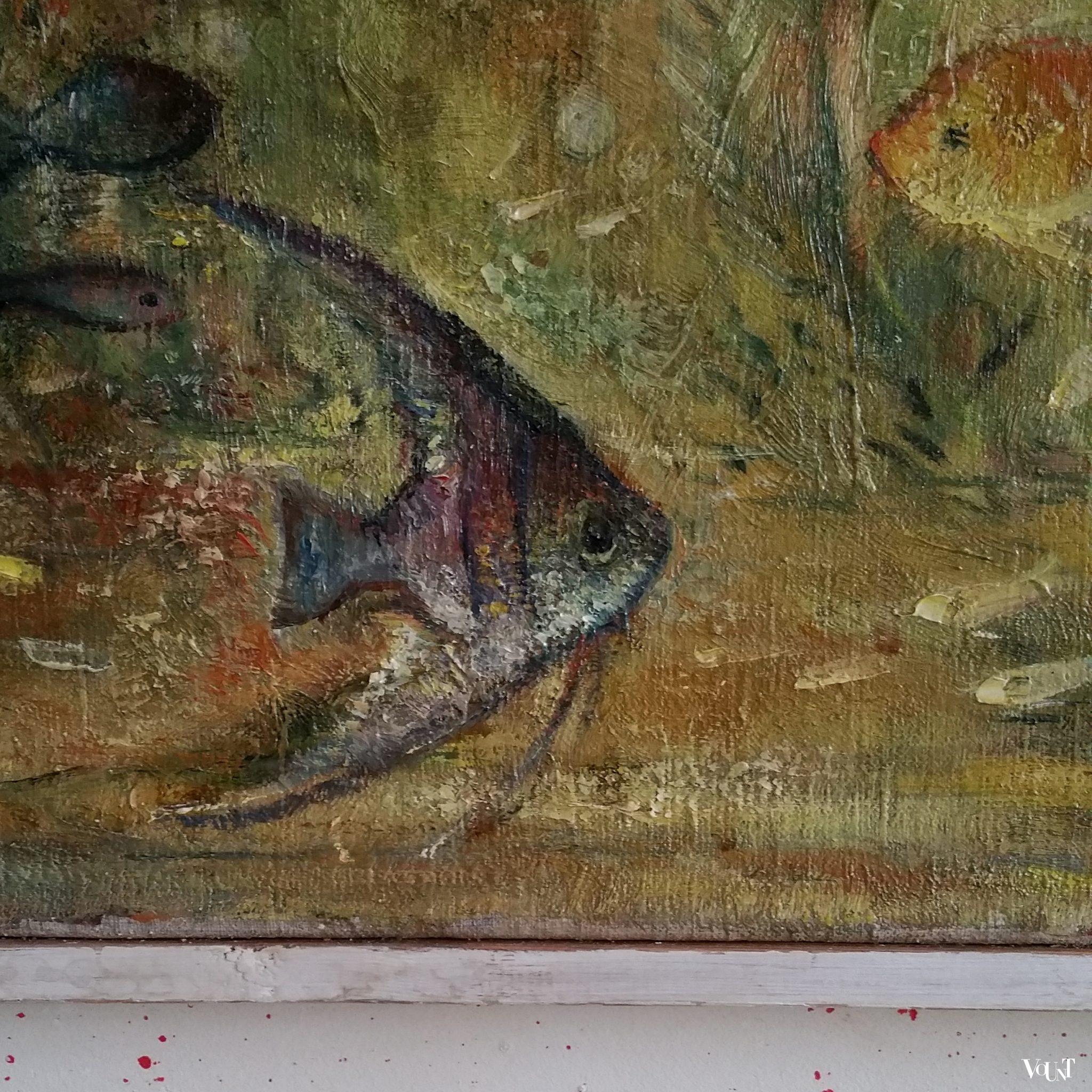 Schilderij onderwatergezicht H.F.P. Antheunis, jaren '50/'60