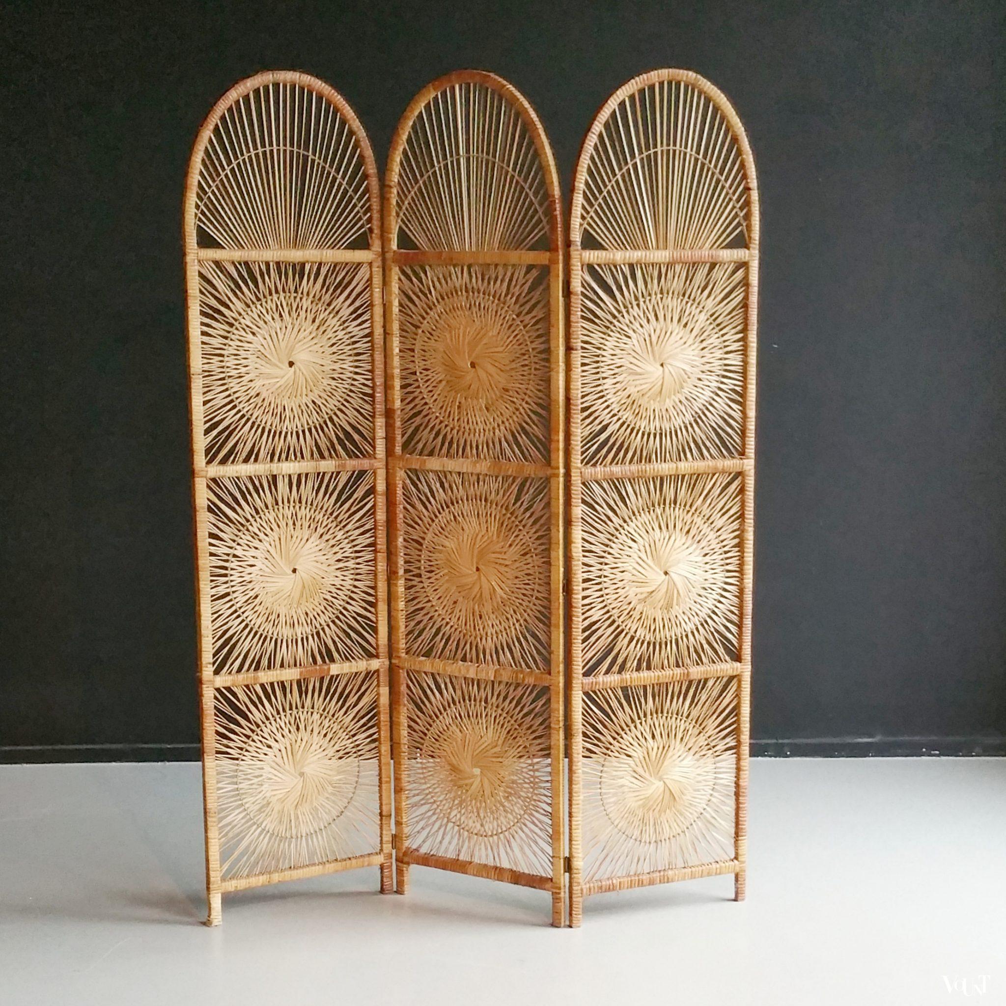 Vintage rotan kamerscherm Rohé Noordwolde, jaren '60/'70