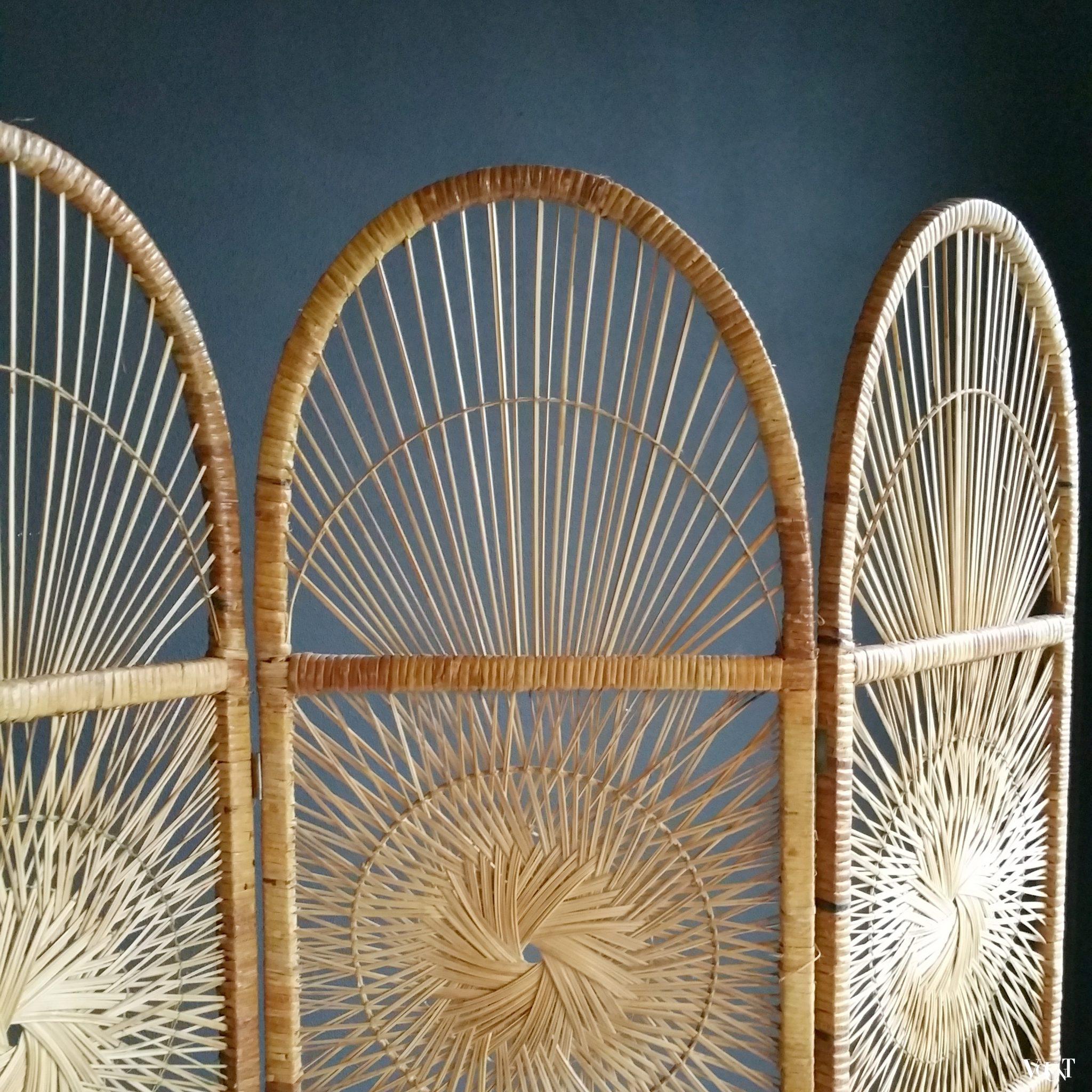 Vintage rotan kamerscherm Rohé Noordwolde, jaren '60/'70