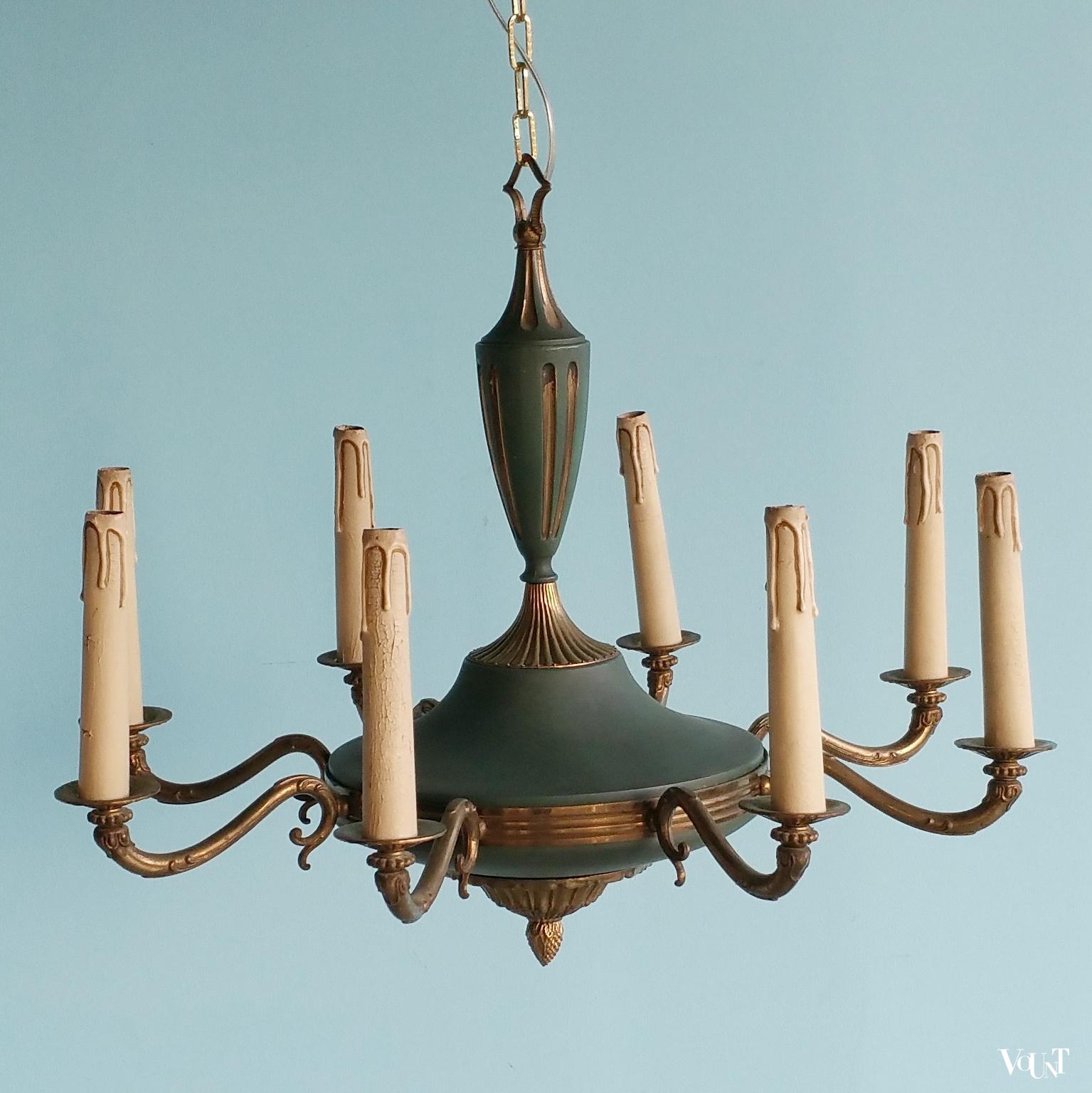 Midcentury achtarmige empire-stijl hanglamp