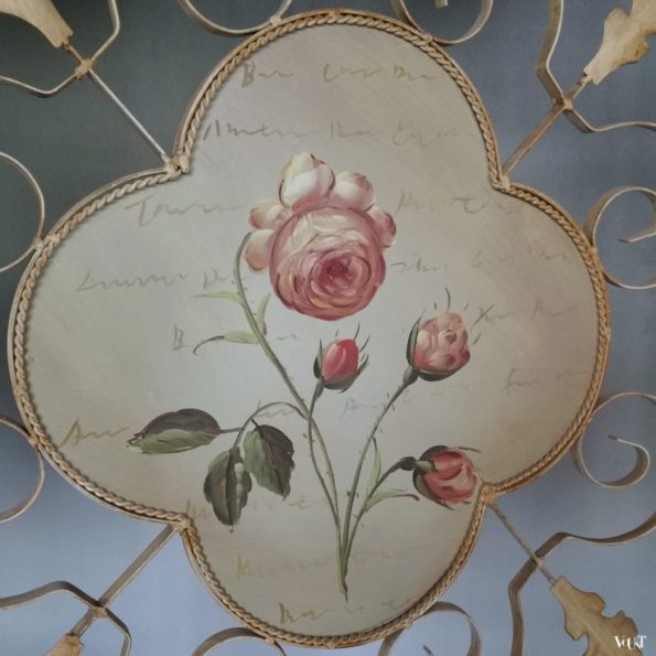 Jaren '60/'70 metalen kamerscherm met bloemen