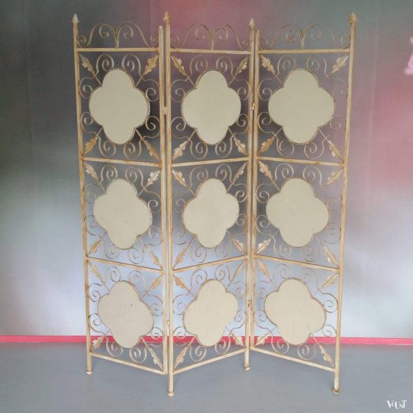 Jaren '60/'70 metalen kamerscherm met bloemen
