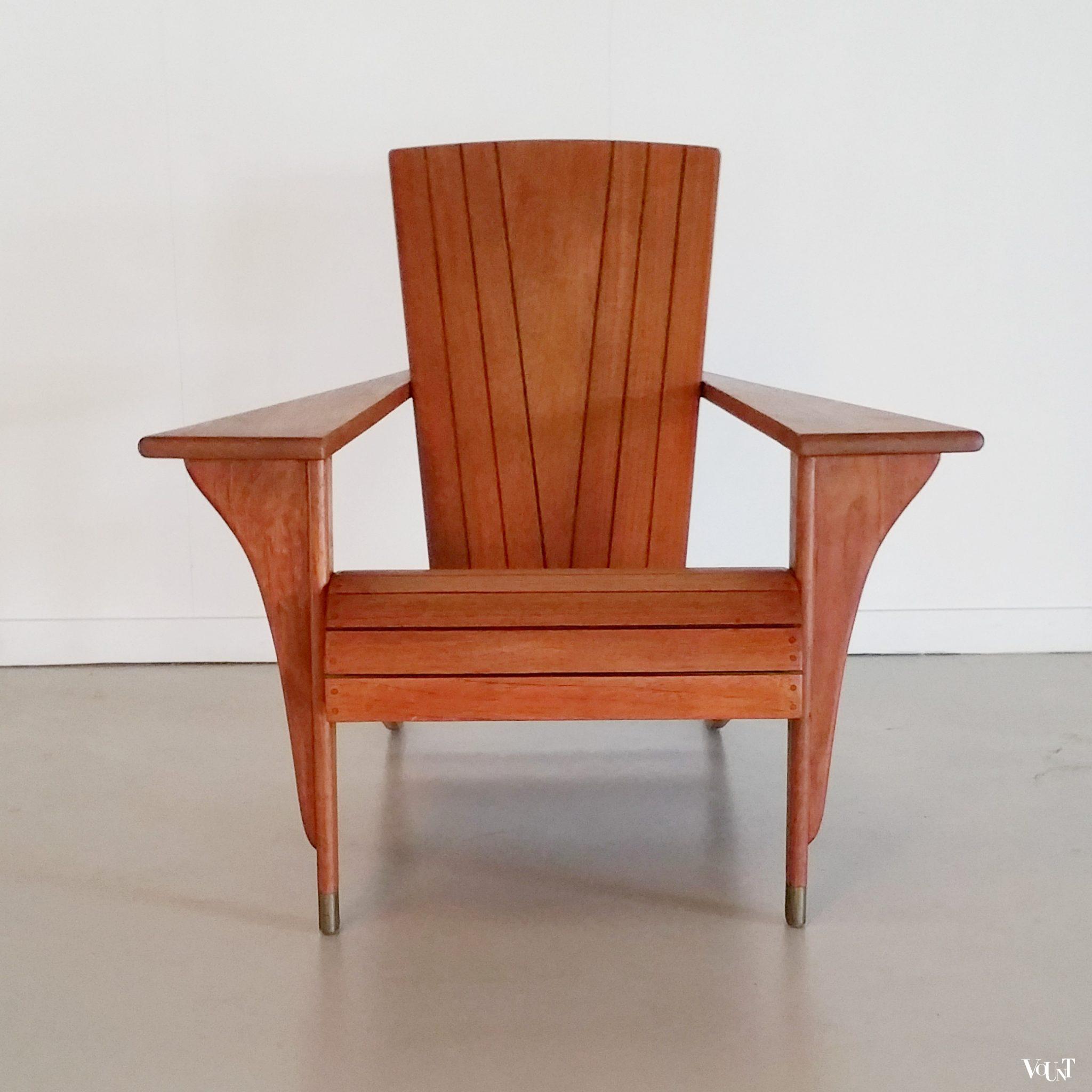 Stoel “Meditation, design Klaus Wettergren (Denemarken), producent Teak Farm” (VS), begin jaren ‘90