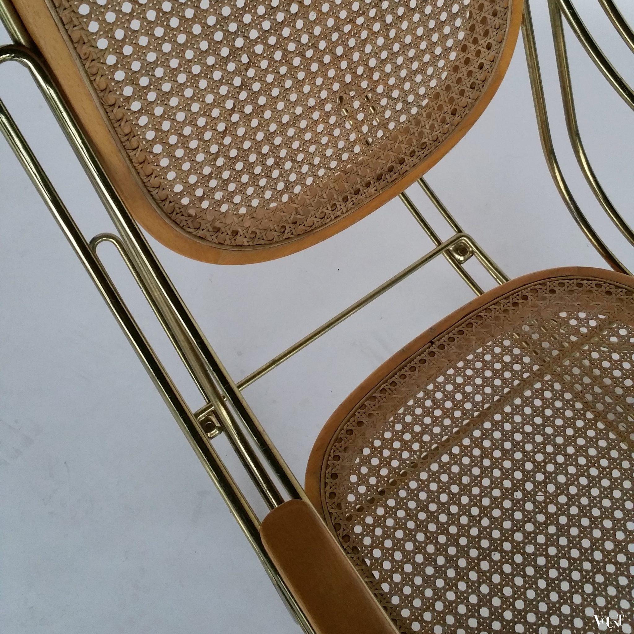 Jaren '70 Thonet-stijl schommelstoel met metalen frame