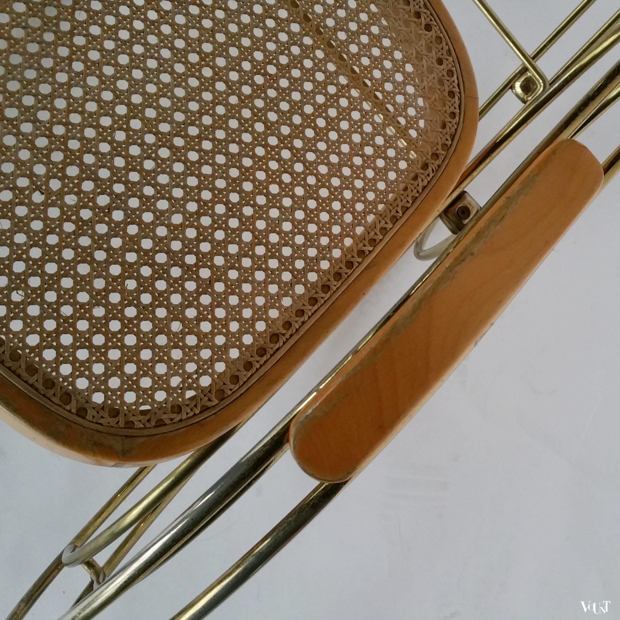 Jaren '70 Thonet-stijl schommelstoel met metalen frame