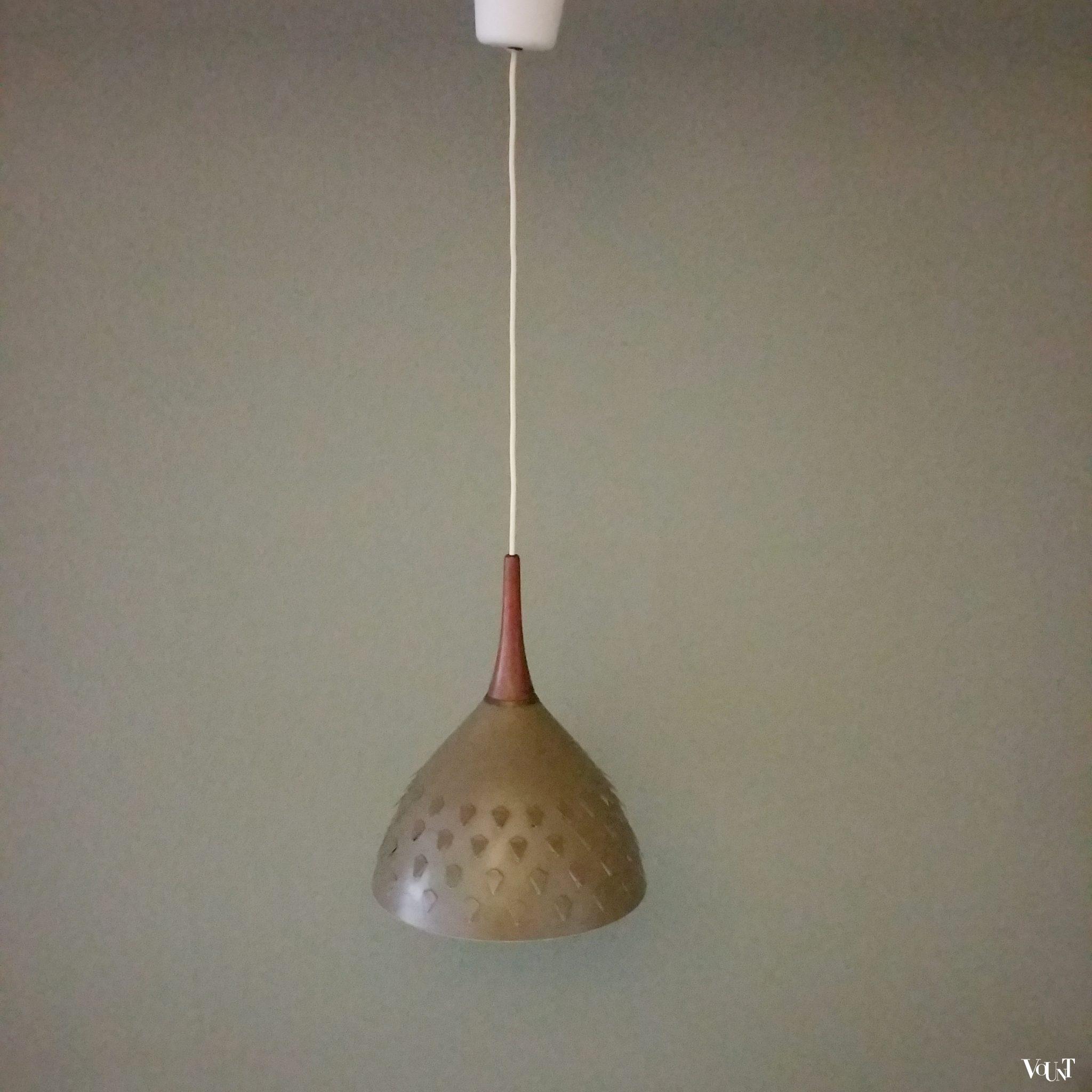 Vintage metalen Philips-hanglamp met "kieuwen", 1963