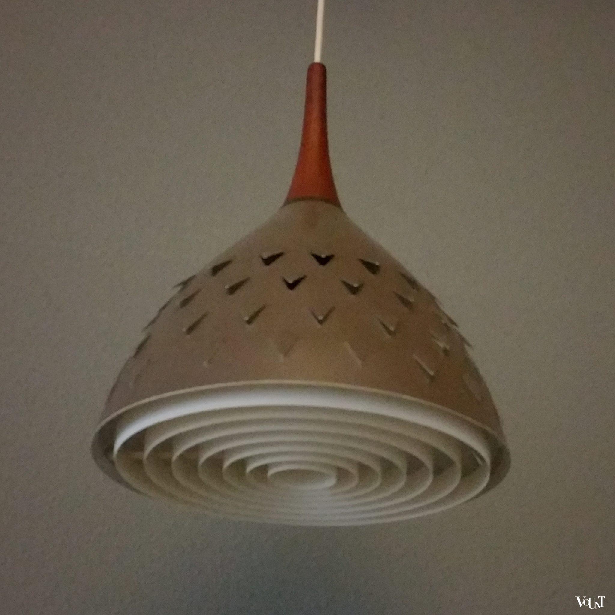 Vintage metalen Philips-hanglamp met "kieuwen", 1963
