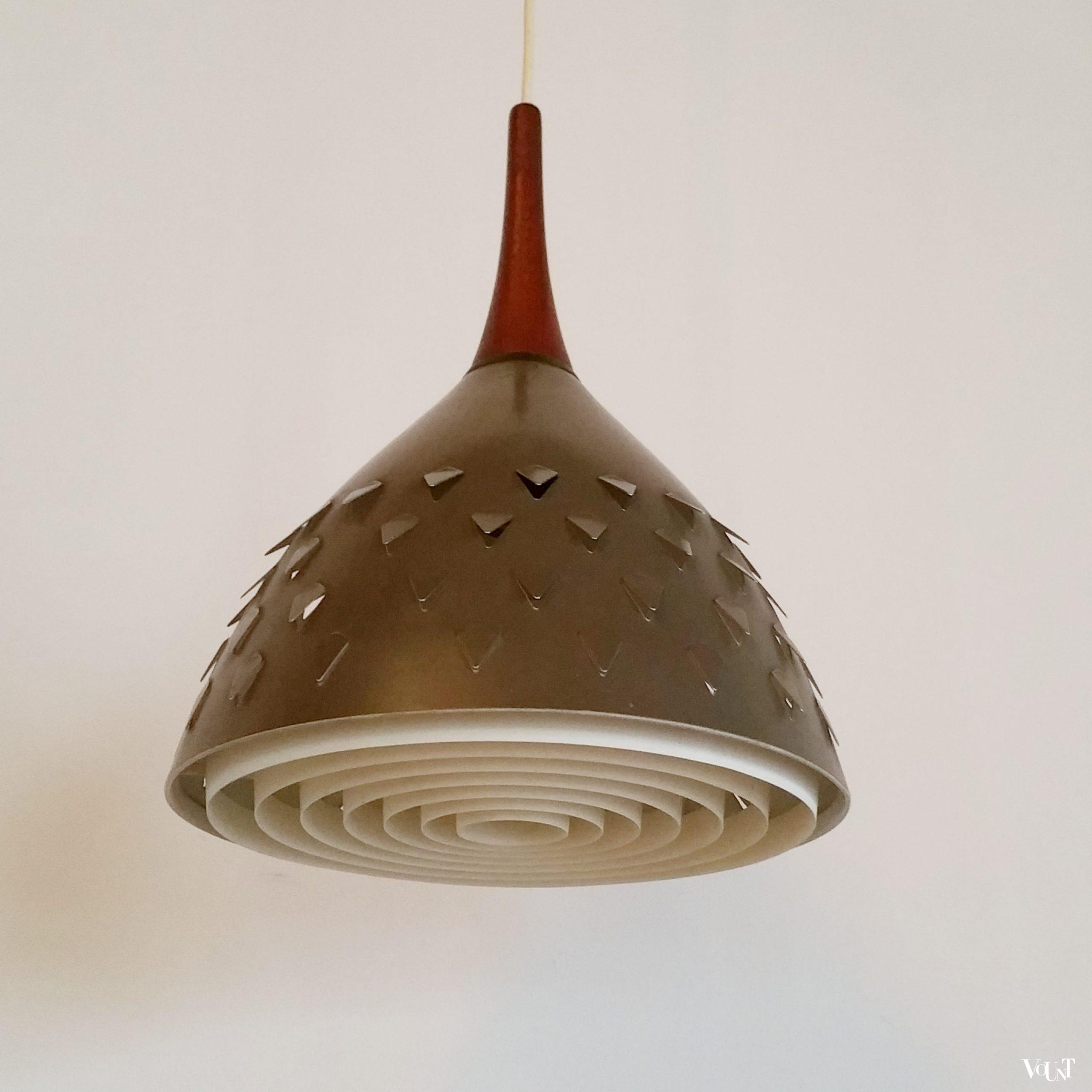 Vintage metalen Philips-hanglamp met "kieuwen", 1963