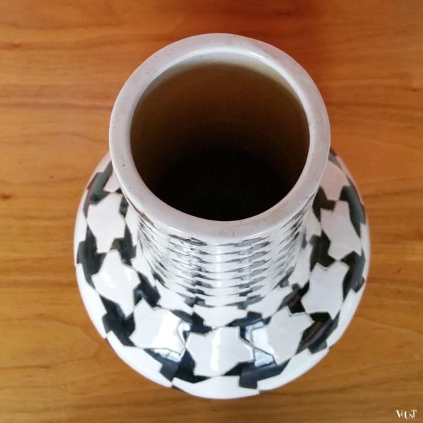 Set van 2 vazen met pied de poule-motief, jaren '70/'80