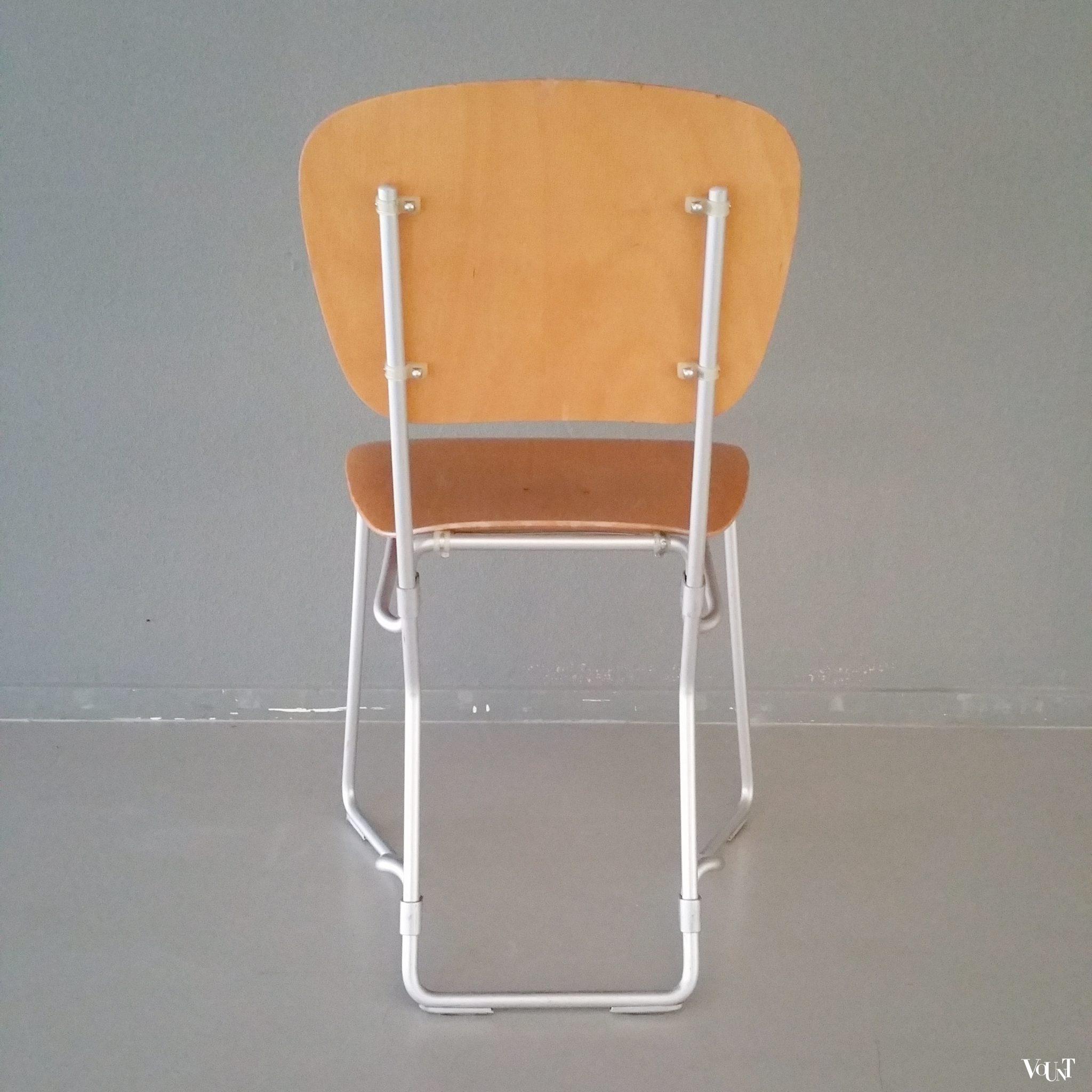 Vintage Aluflex stapelstoel, Armin Wirth, jaren '60/'70