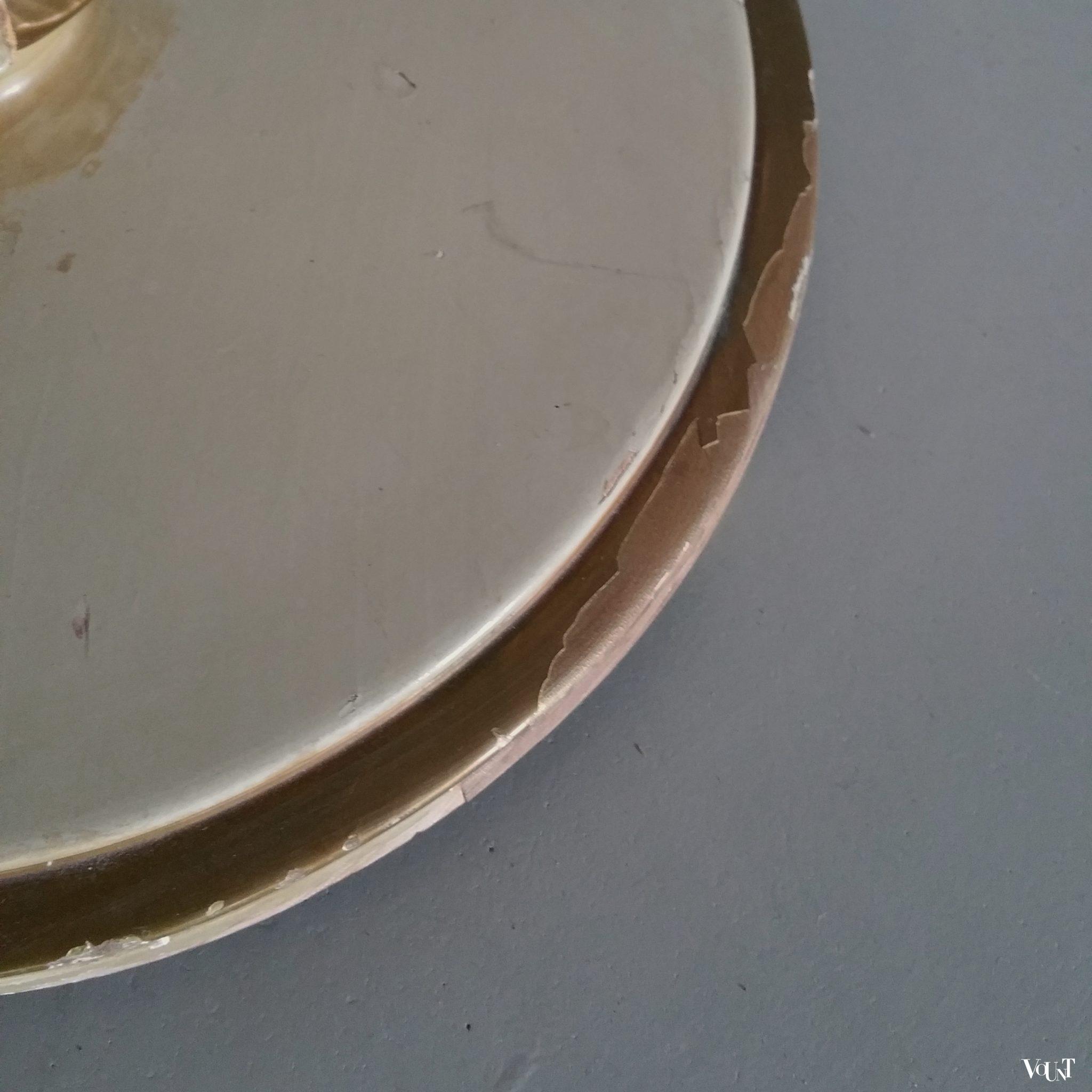 Houten vloerlamp met grote kap met eenden, jaren '60